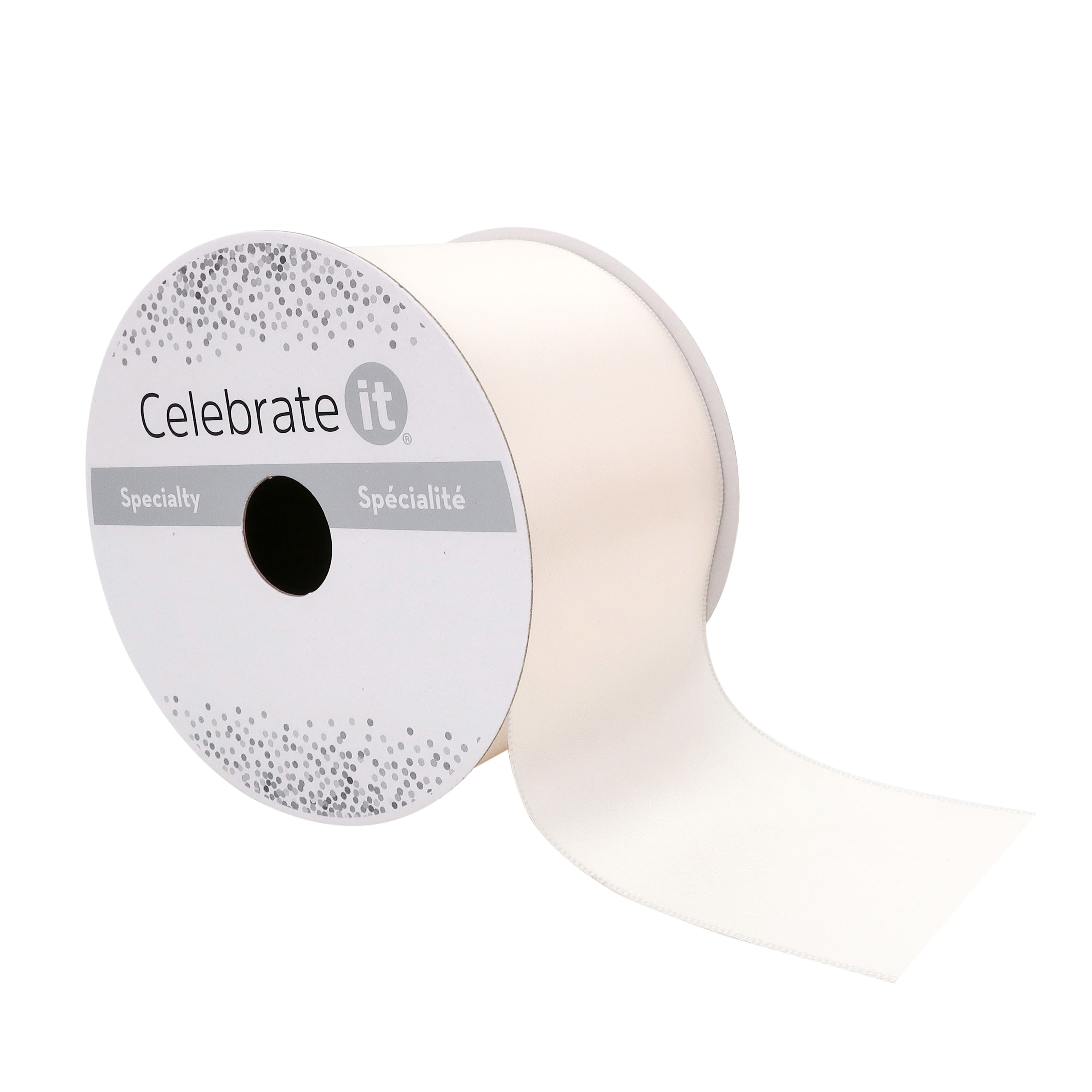 1.5 Satin Double Ruffle Ribbon by Celebrate It 360? in White | Michaels