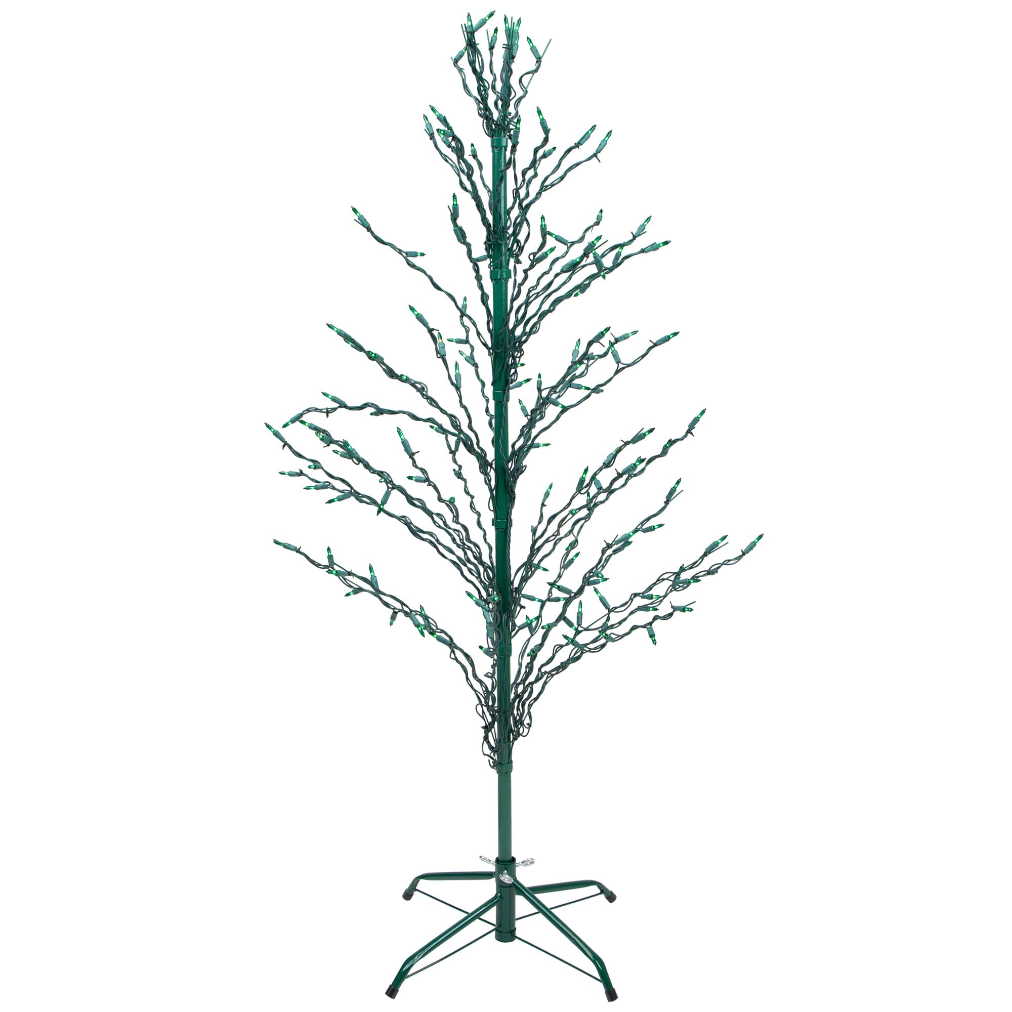 4ft. Pre-Lit Green Slim Profile Cascade Twig Christmas Tree 