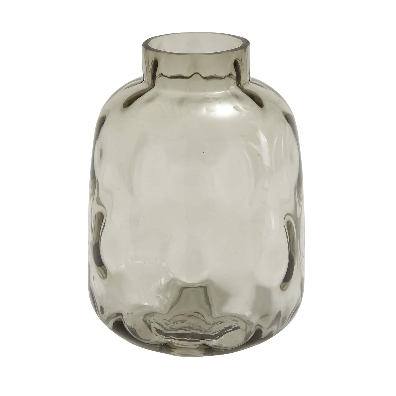 11&#x22; Gray Glass Coastal Vase