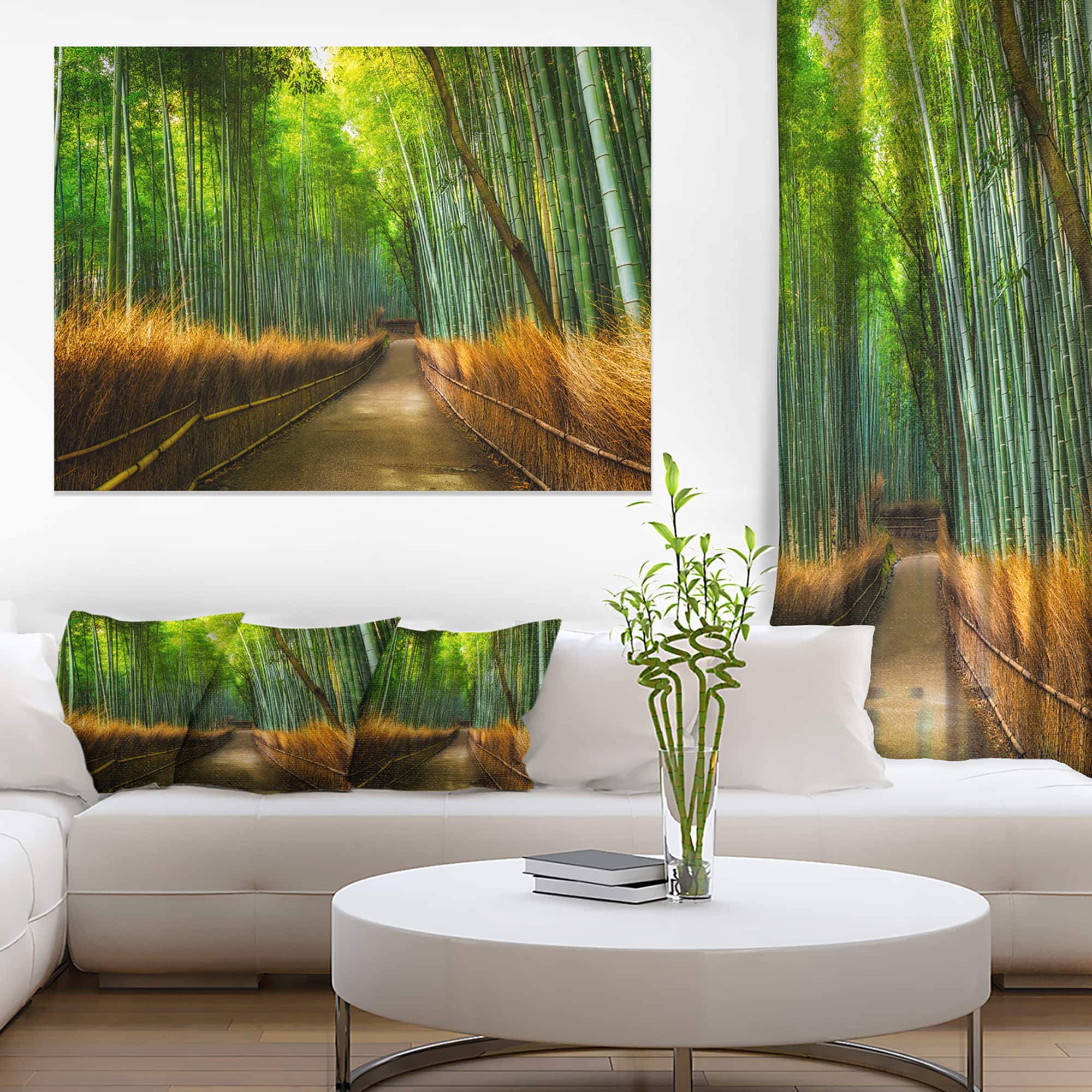 Designart - Arashiyama Bamboo Grove Japan - Oversized Forest Canvas Artwork