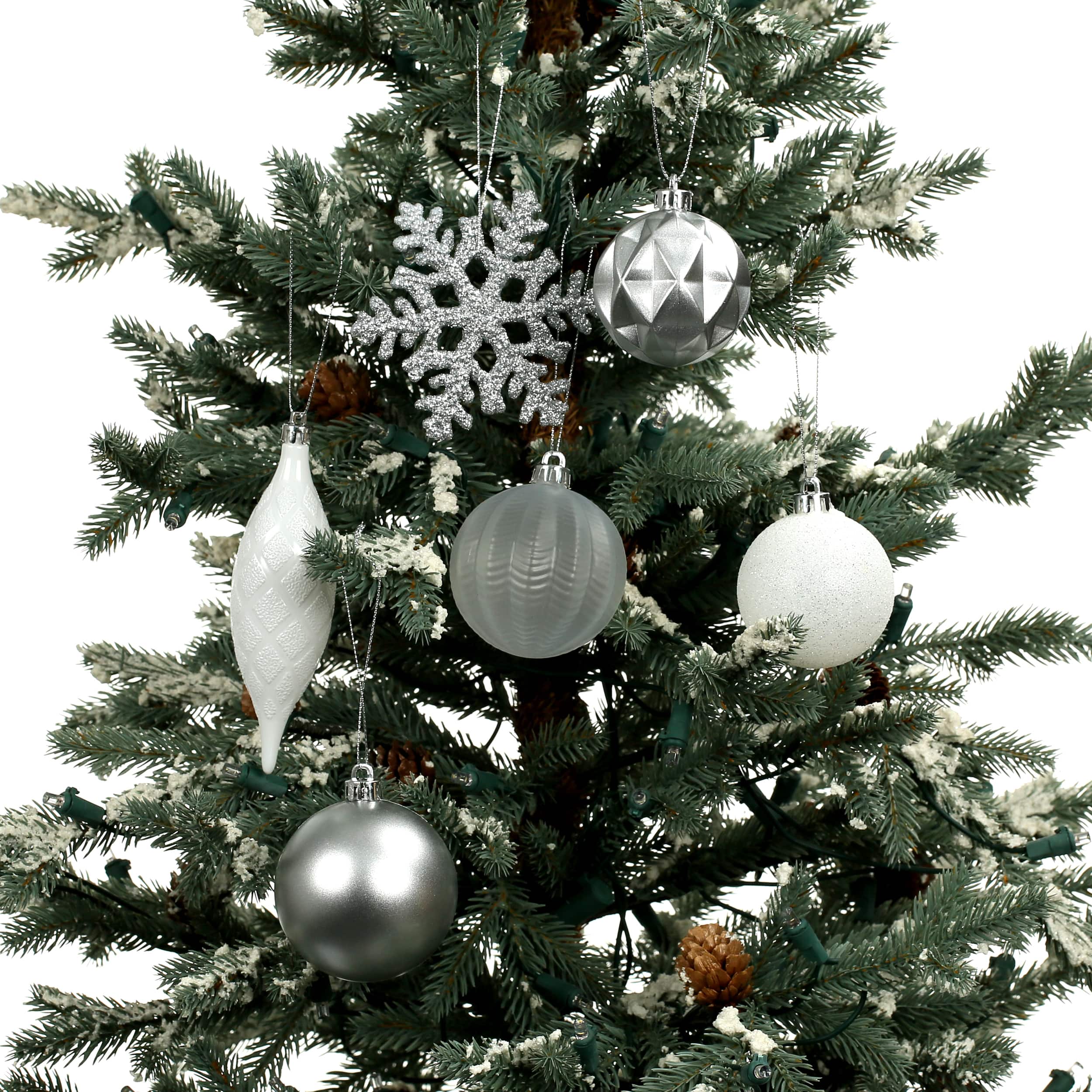 34 Pack Ball, Finial, &#x26; Snowflake Shatterproof Ornaments by Ashland&#xAE;