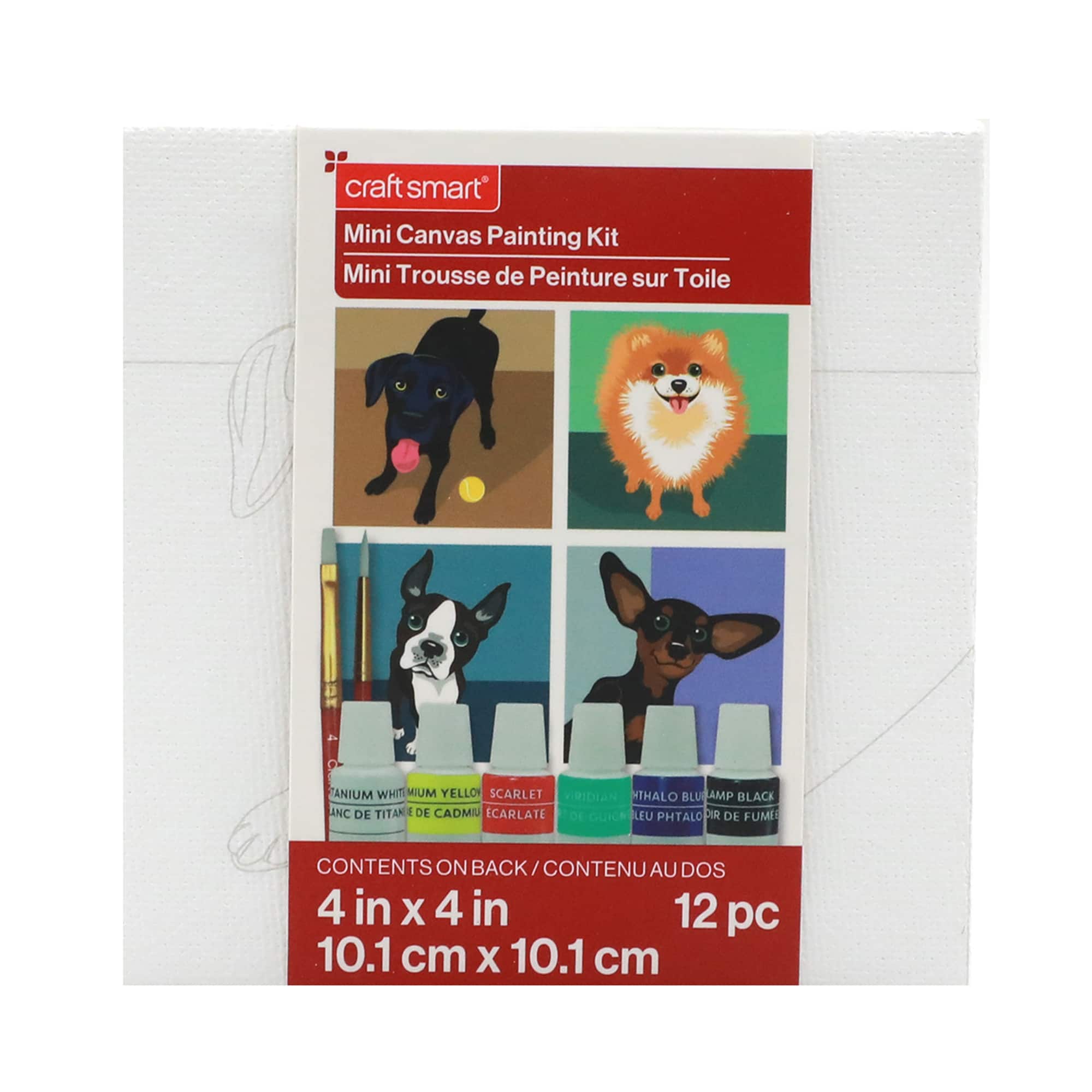 4" x 4" Dogs Canvas Painting Kit by Craft Smart®