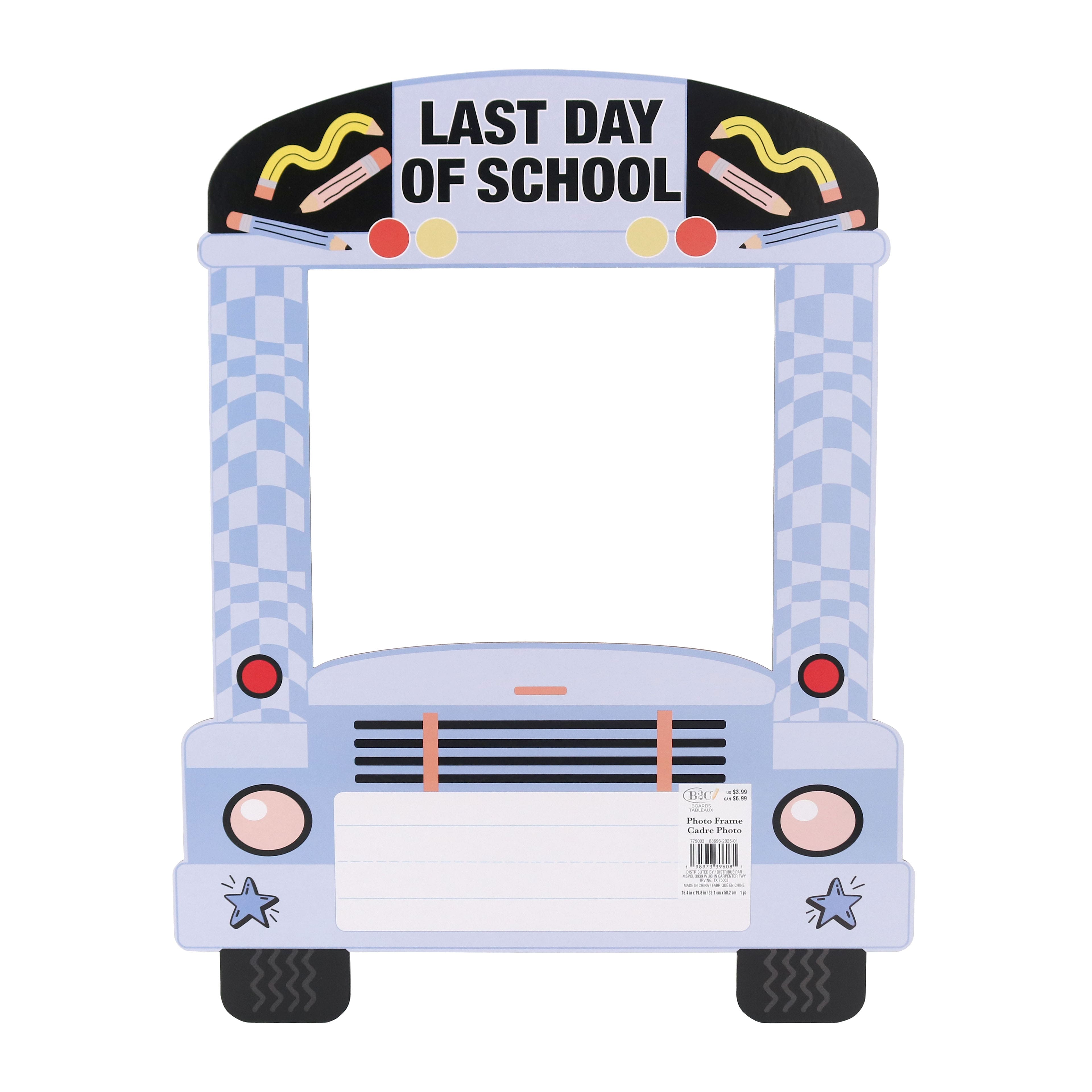 Reversible School Bus Paper Bulletin Board Photo Frame by B2C&#x2122;