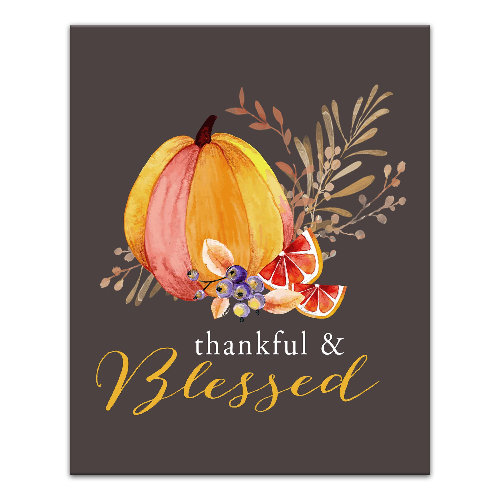 Thankful & Blessed Fall Canvas Wall Art