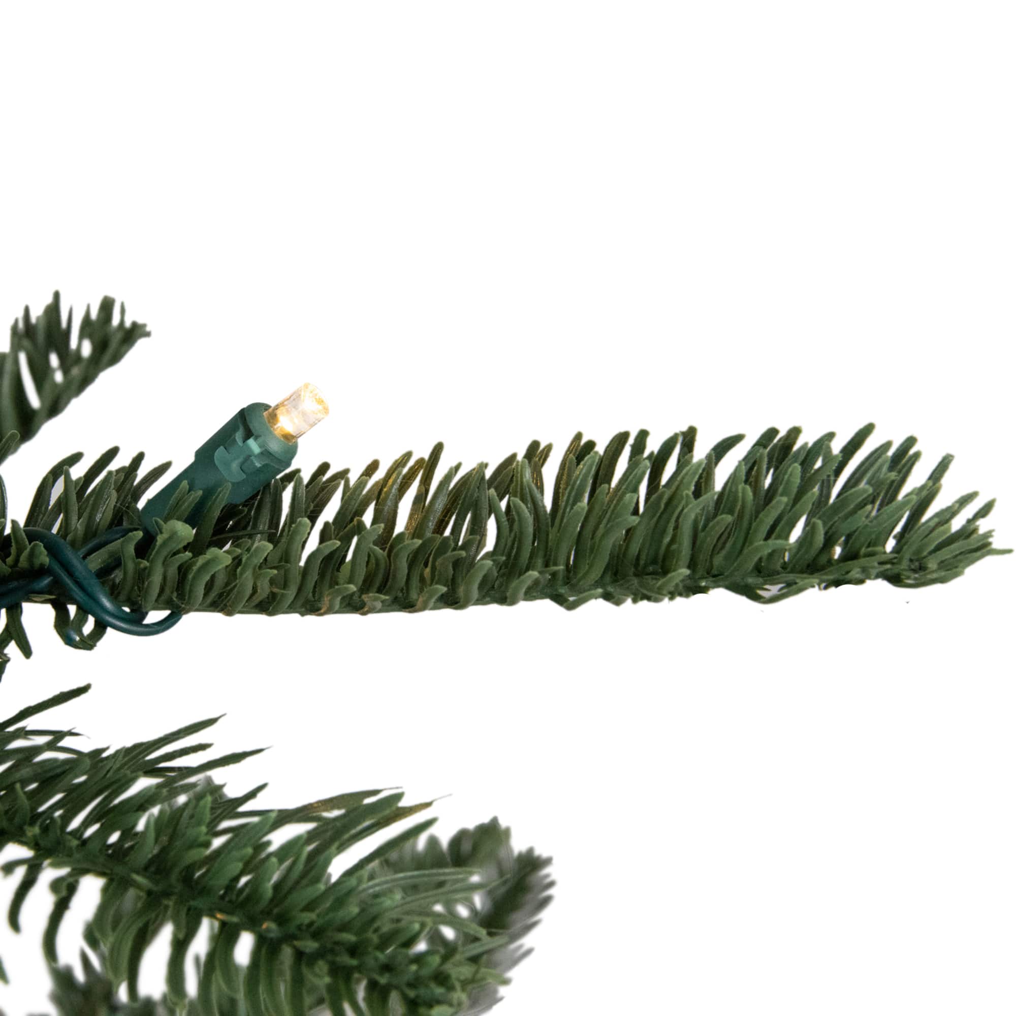 9ft. Pre-Lit Real Touch&#x2122; Nordmann Fir Slim Artificial Christmas Tree, Warm Clear LED Lights