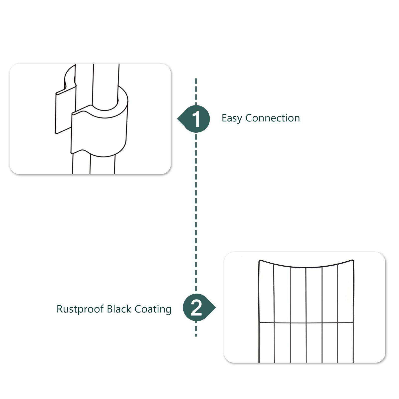 NEX™ 24" Black Lower Arc Garden Fence, 25ct.