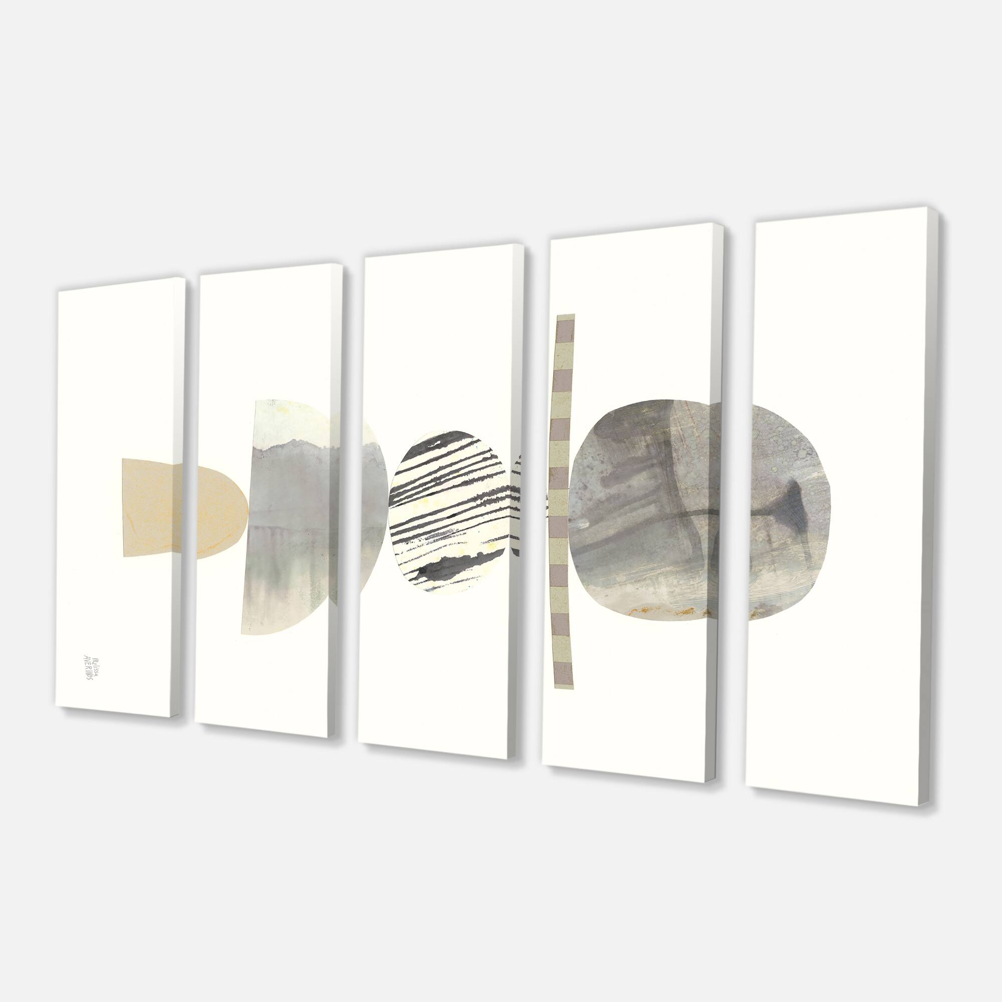 Designart - Geometric Balance Neutral I - Shabby Chic Canvas Art