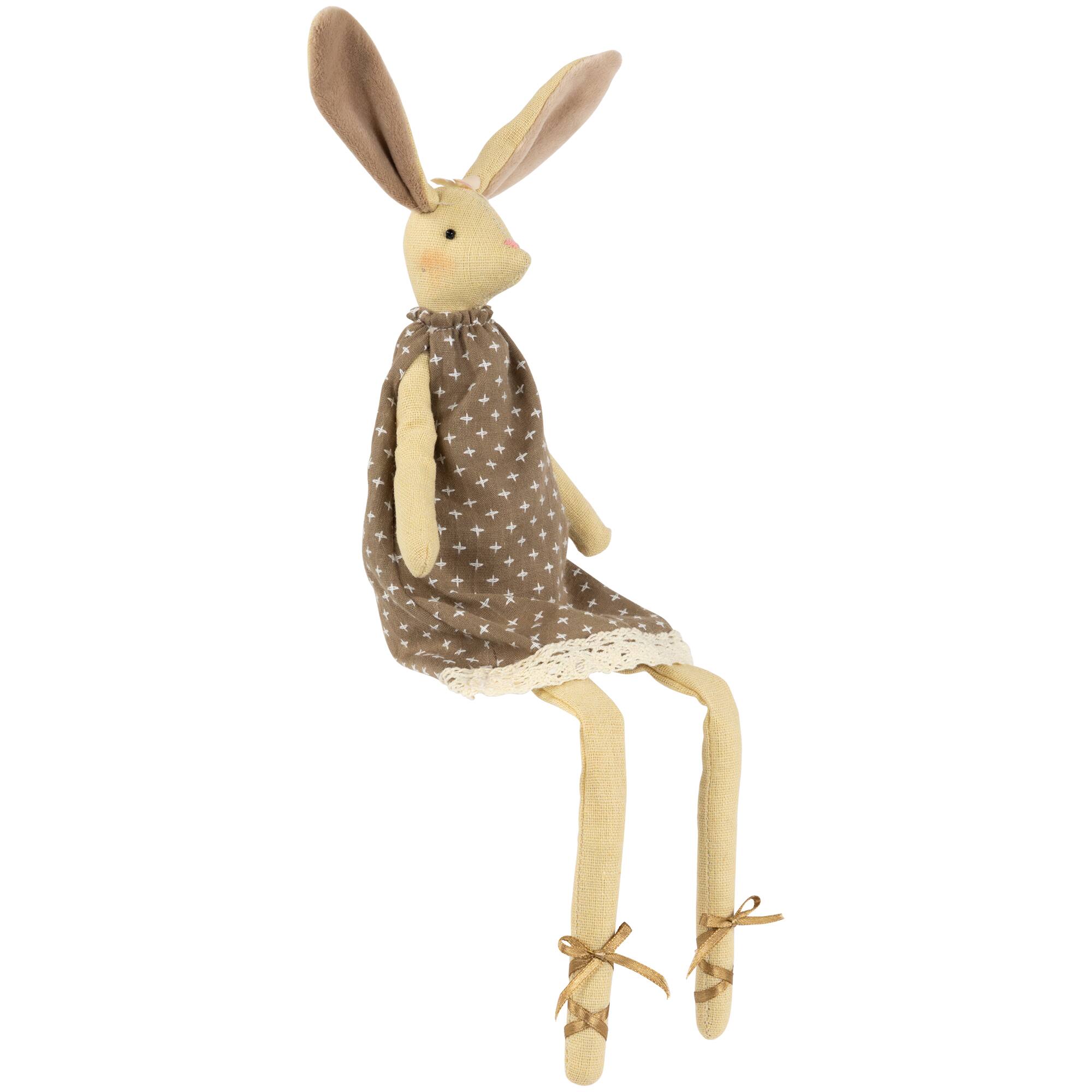 12&#x22; Long Legged Sitting Ballerina Girl Bunny Easter Figure