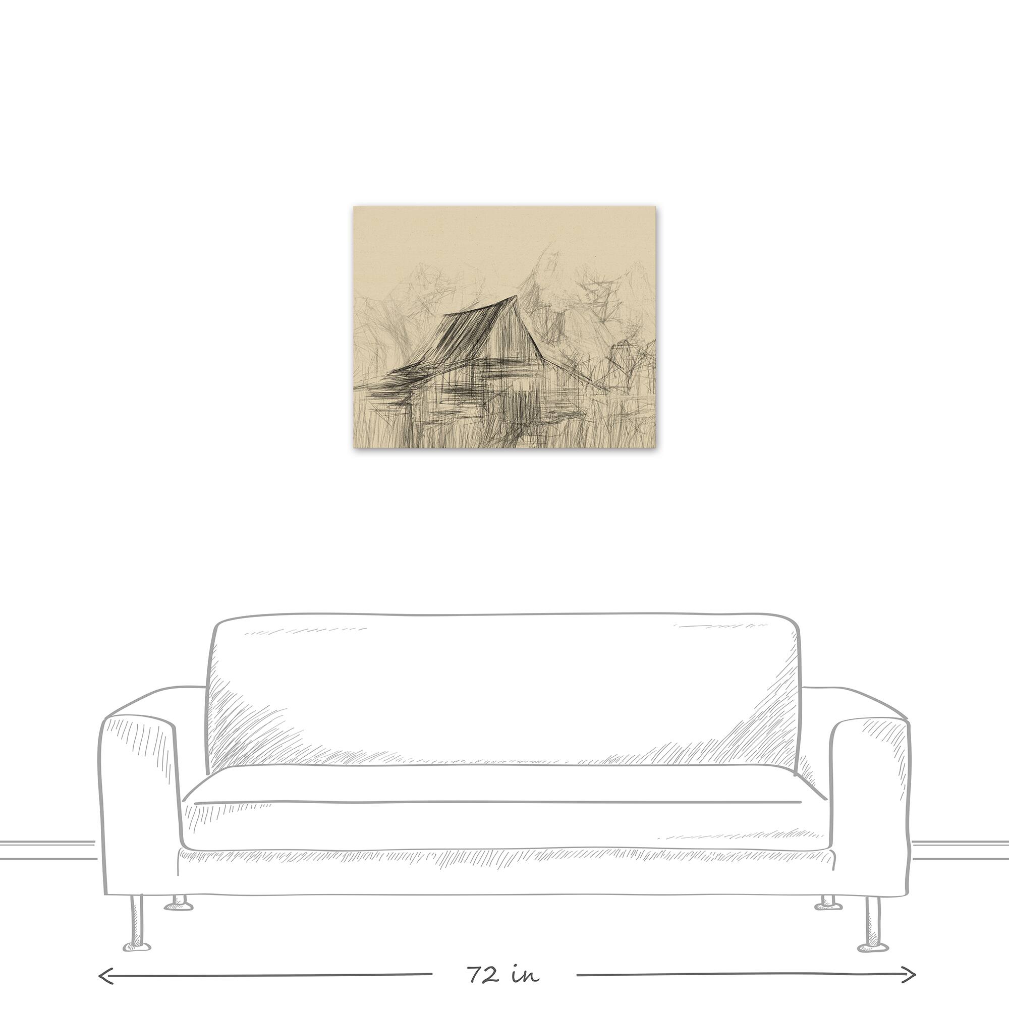 Sketch Barn Fall Canvas Wall Art