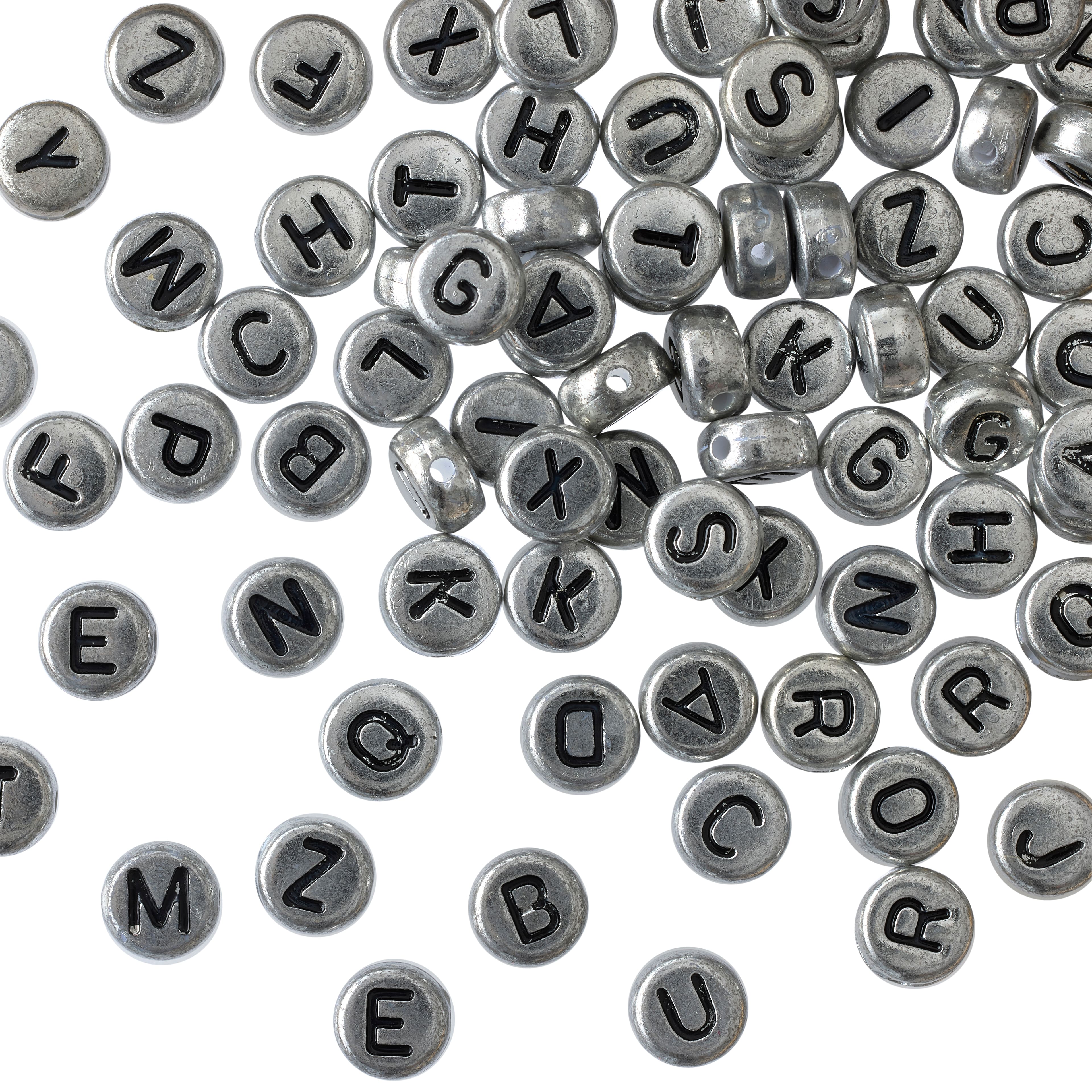 12 Packs: 78 ct. (936 total) Silver Round Alpha Beads, 3.8mm by Bead Landing™