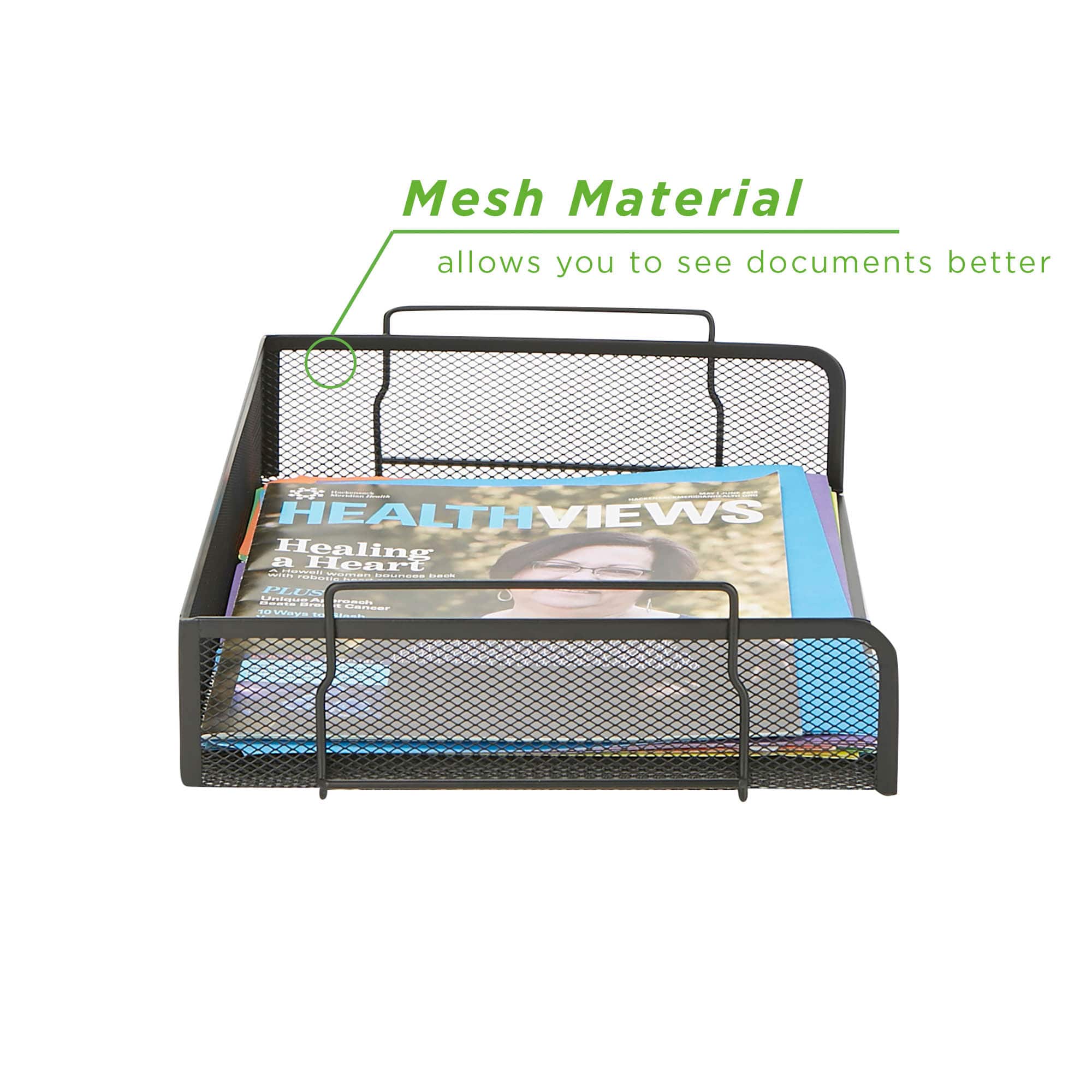 Mind Reader Stackable Metal Mesh Tray &#x26; Desk Document Organizer Set
