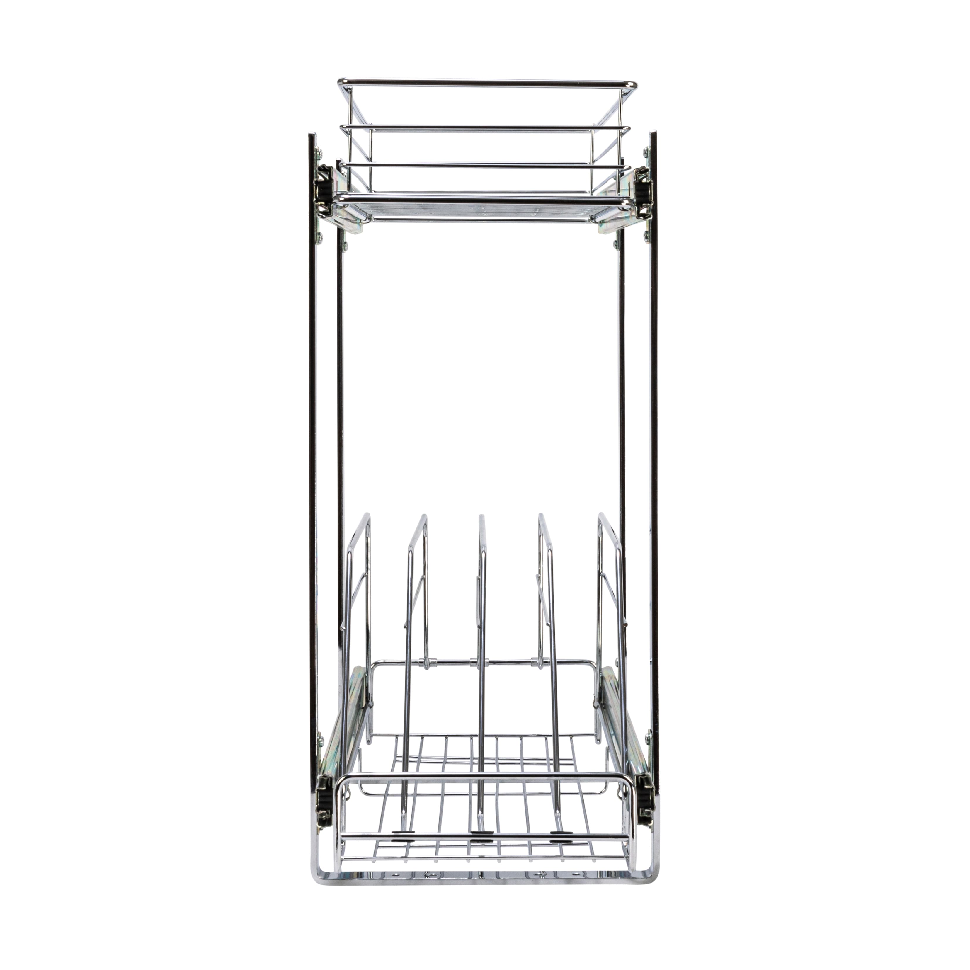 Household Essentials Glidez Chrome-Plated Steel 2-Tier Dual-Sliding Storage Organizer