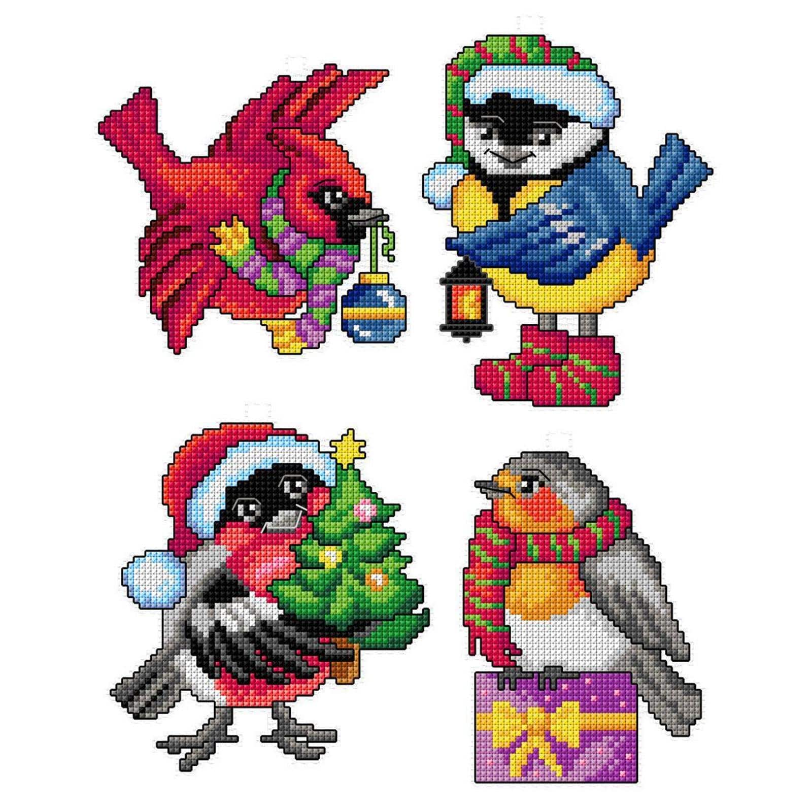 Orchidea Christmas Birds Counted Cross Stitch Kit