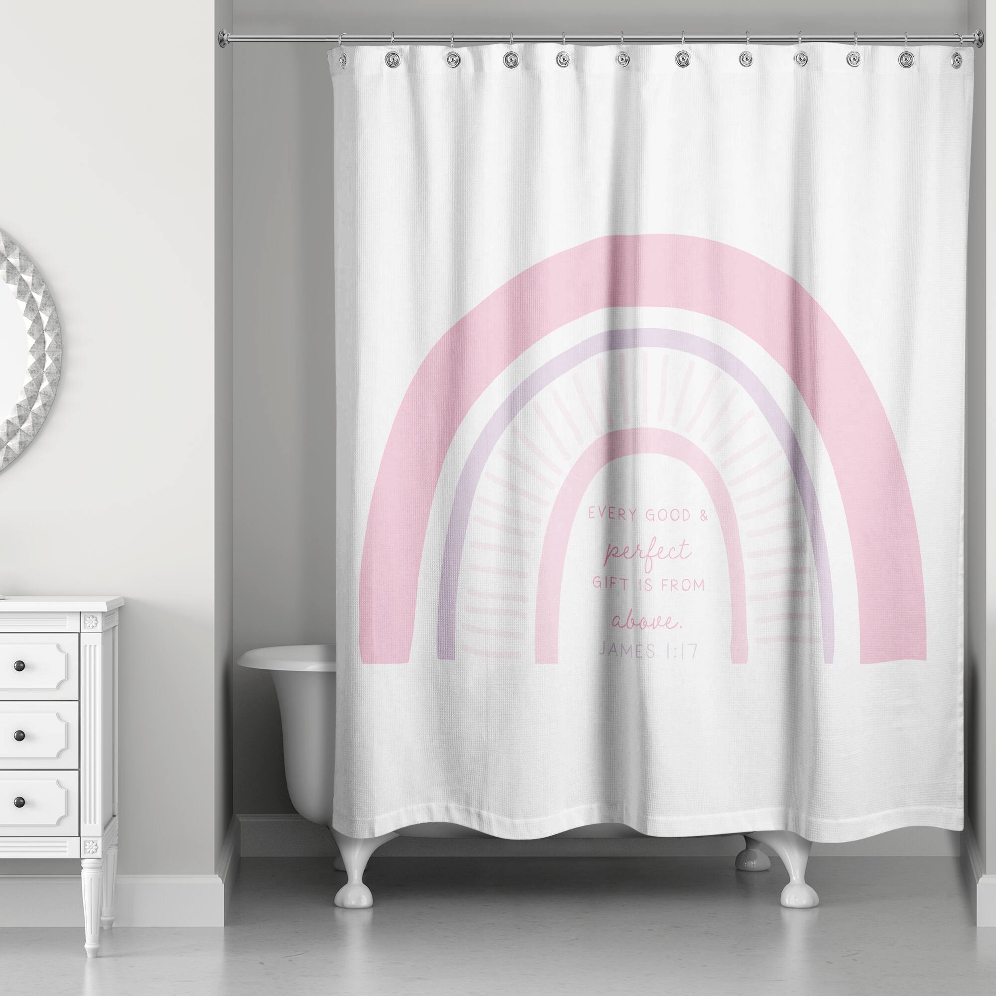 Pink Rainbow 71&#x22; x 74&#x22; Shower Curtain
