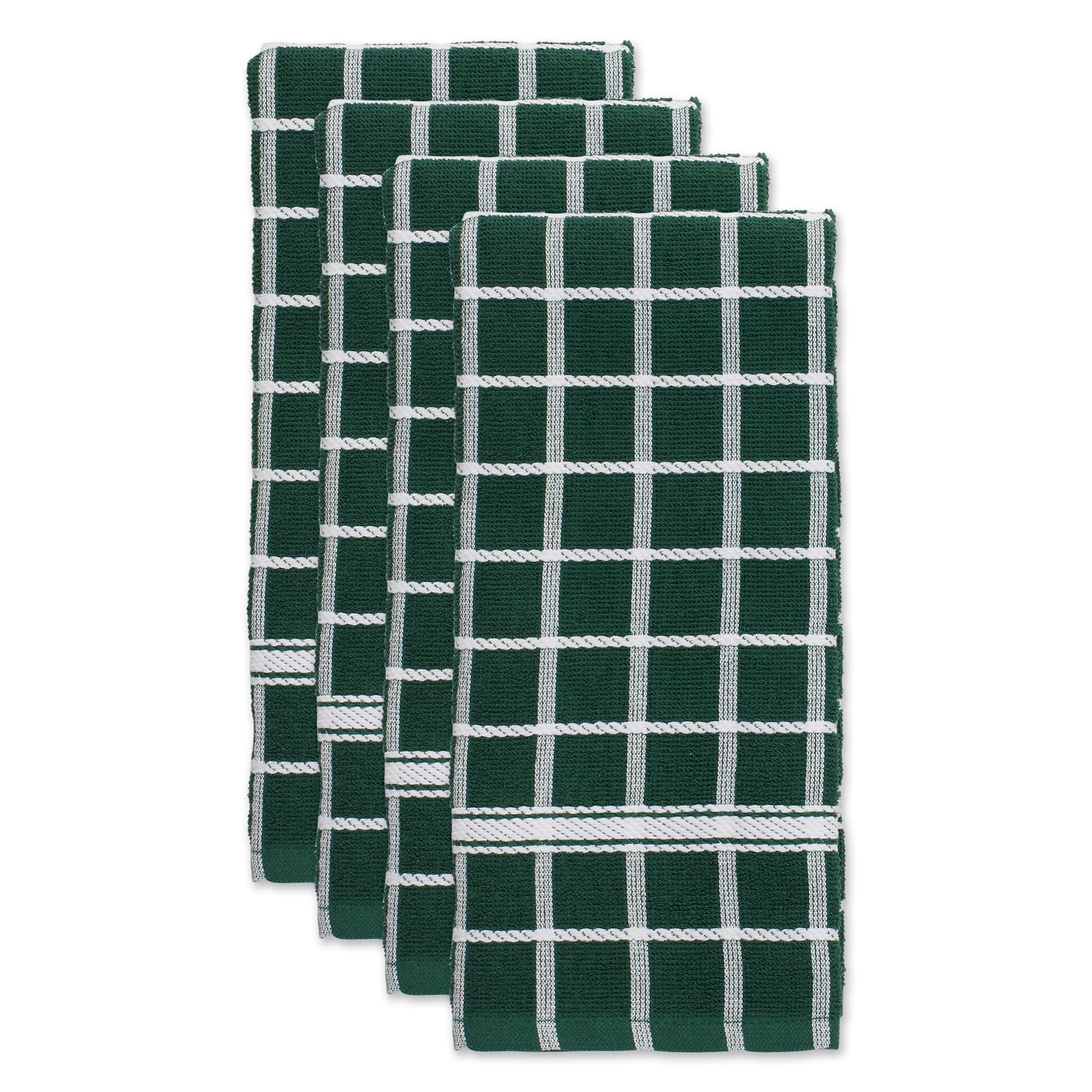 DII® Solid Windowpane Terry Dishtowels, 4ct.