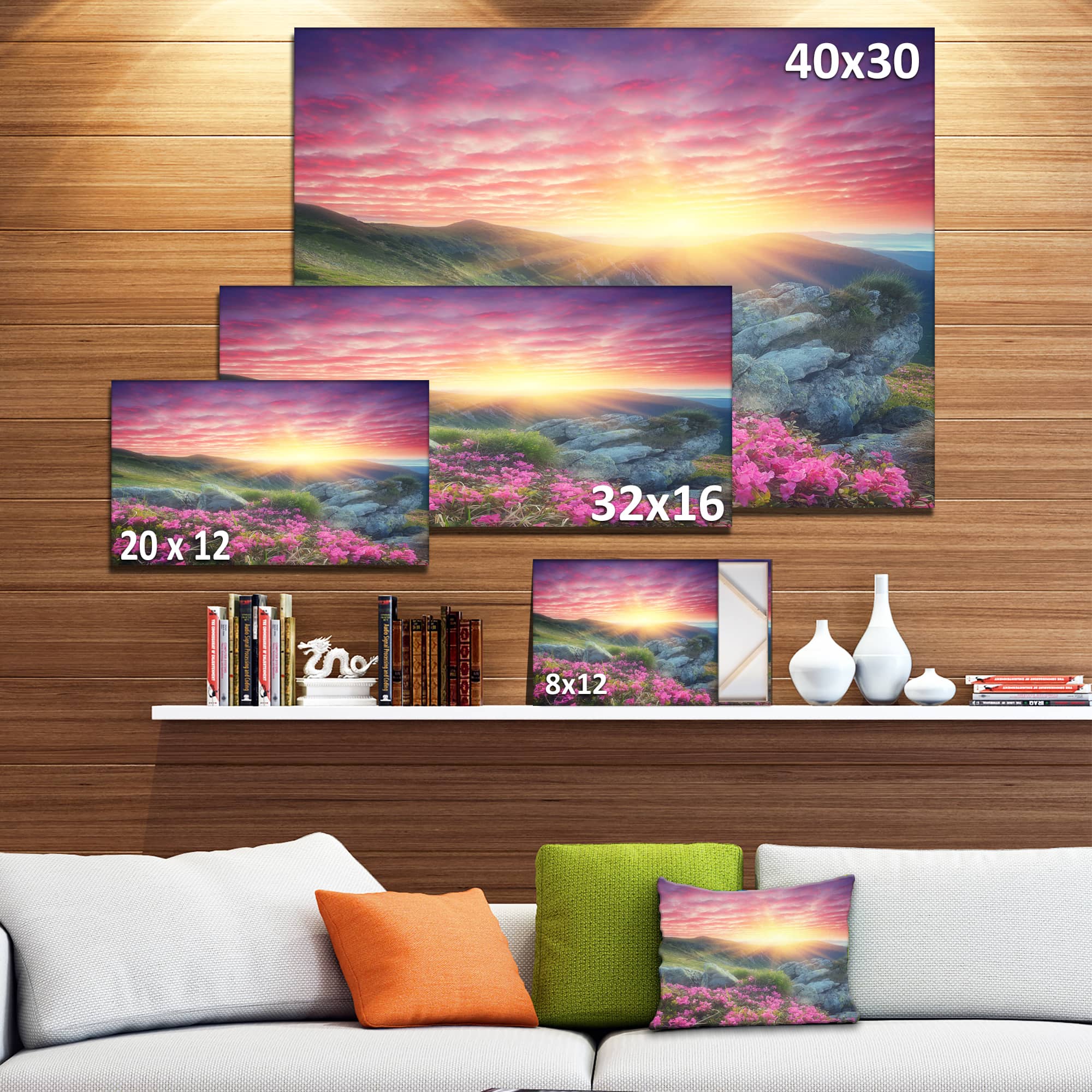 Designart - Morning with Flowers in Mountains - Landscape Photography Canvas Print