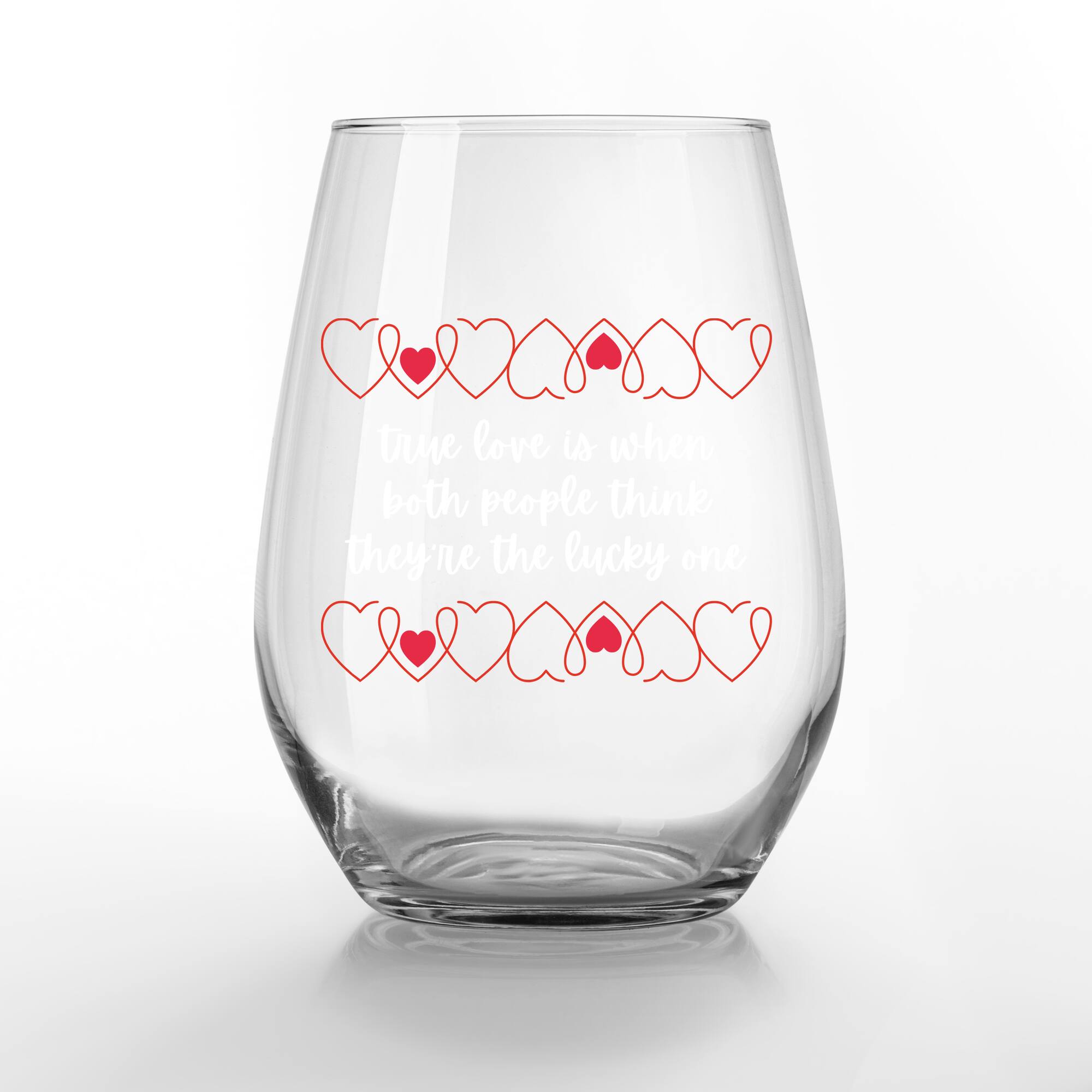 15oz. True Love Lucky Ones Printed Stemless Wine Glass