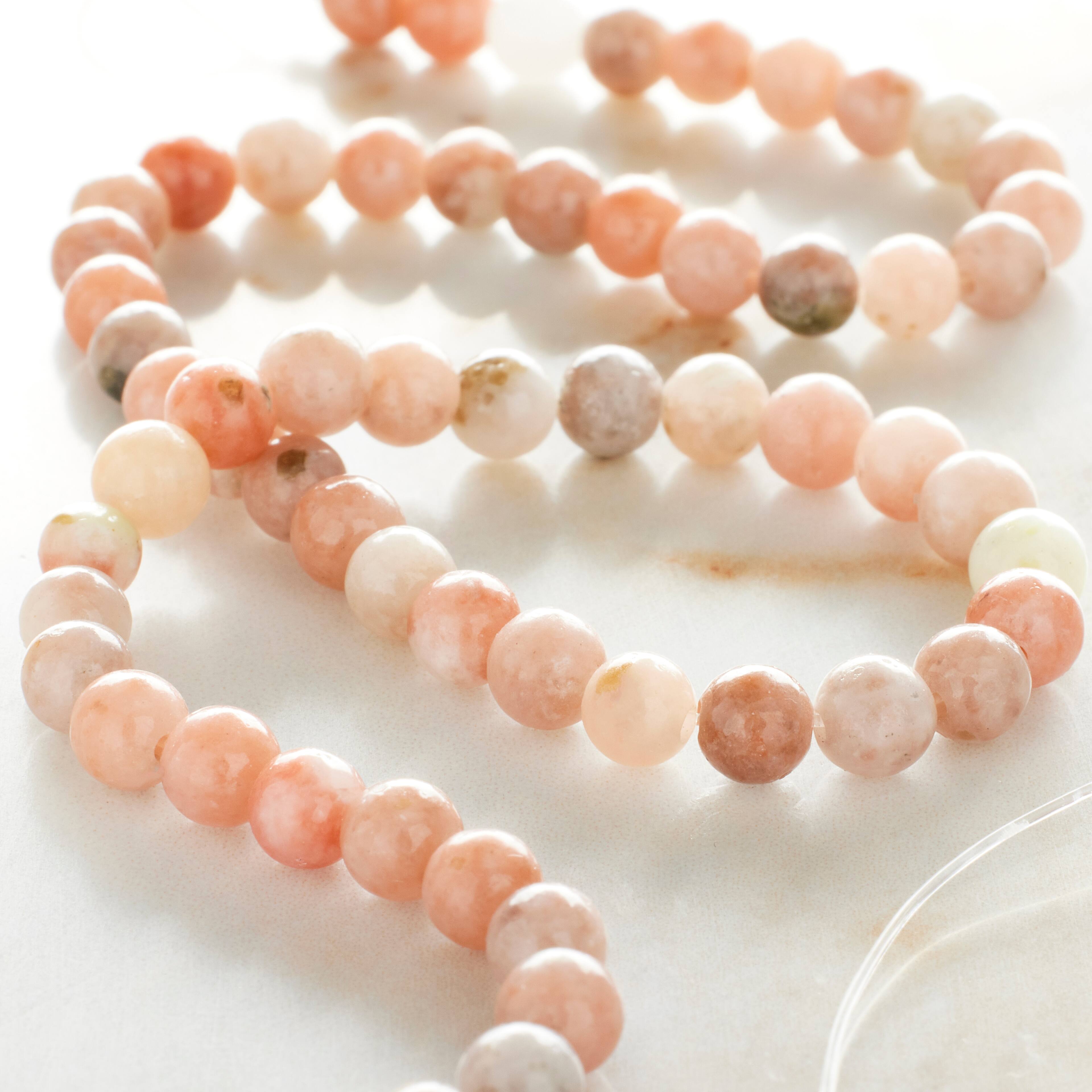 12 Pack: Pink Mix Sesame Jasper Round Beads, 4mm by Bead Landing&#x2122;