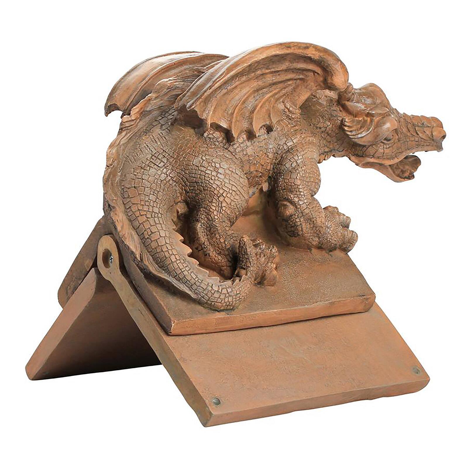 Design Toscano Apex, the Winged Dragon Sculptural Roof Cresting