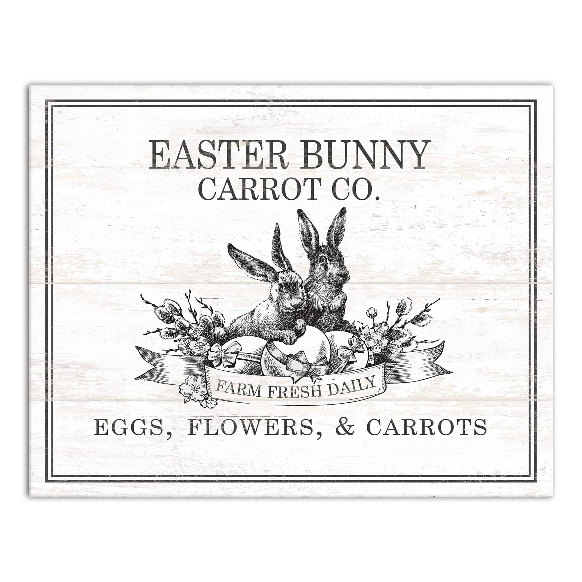 Easter Bunny Carrot Farm 1 11" x 14" Canvas Wall Art