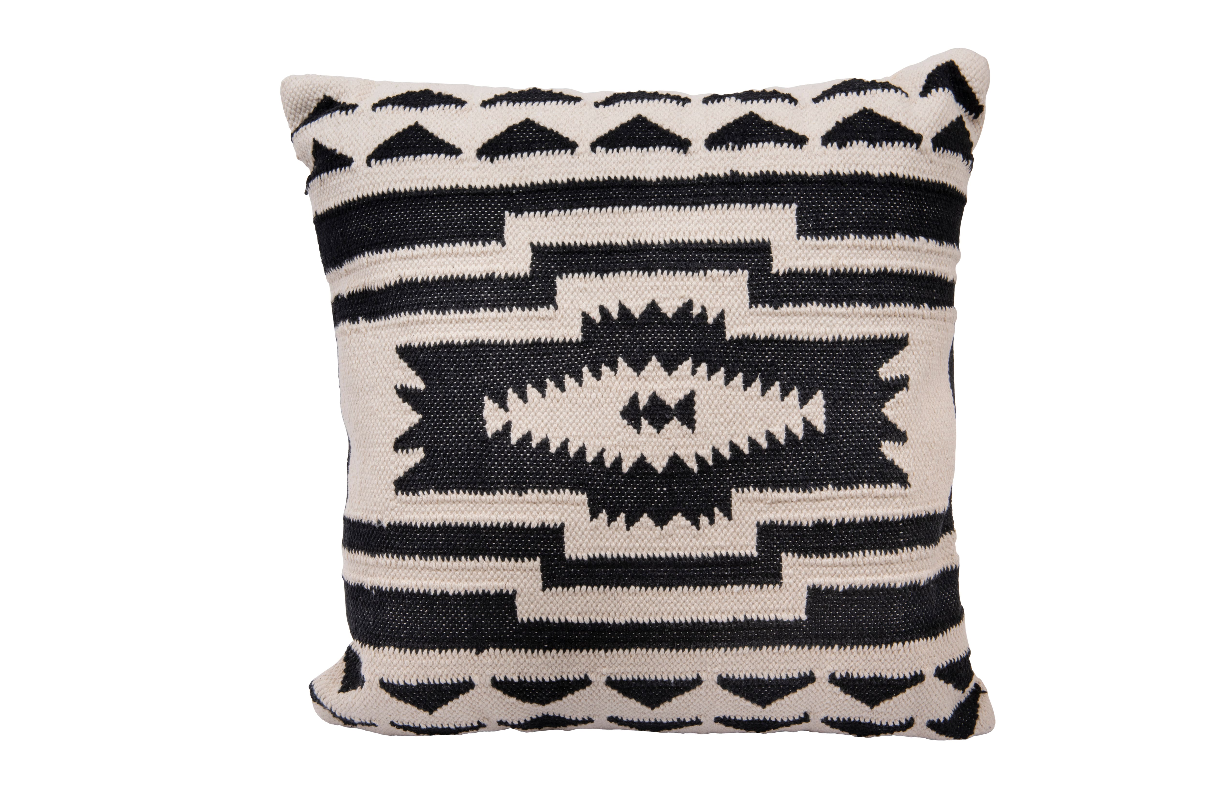 Hello Honey® Black & Natural Cotton Kilim Pillow