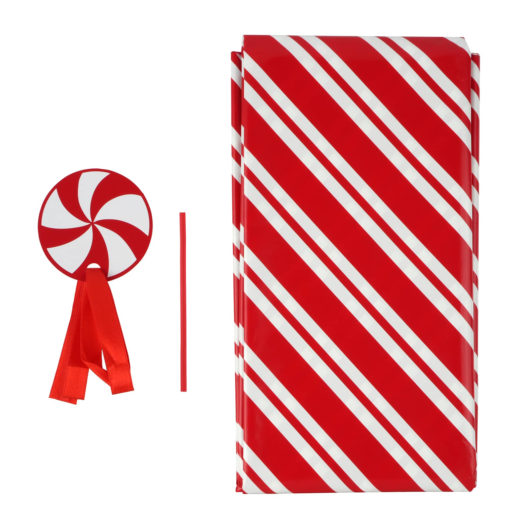 Oversized Red & White Candy Cane Stripes Gift Bag by Celebrate It™