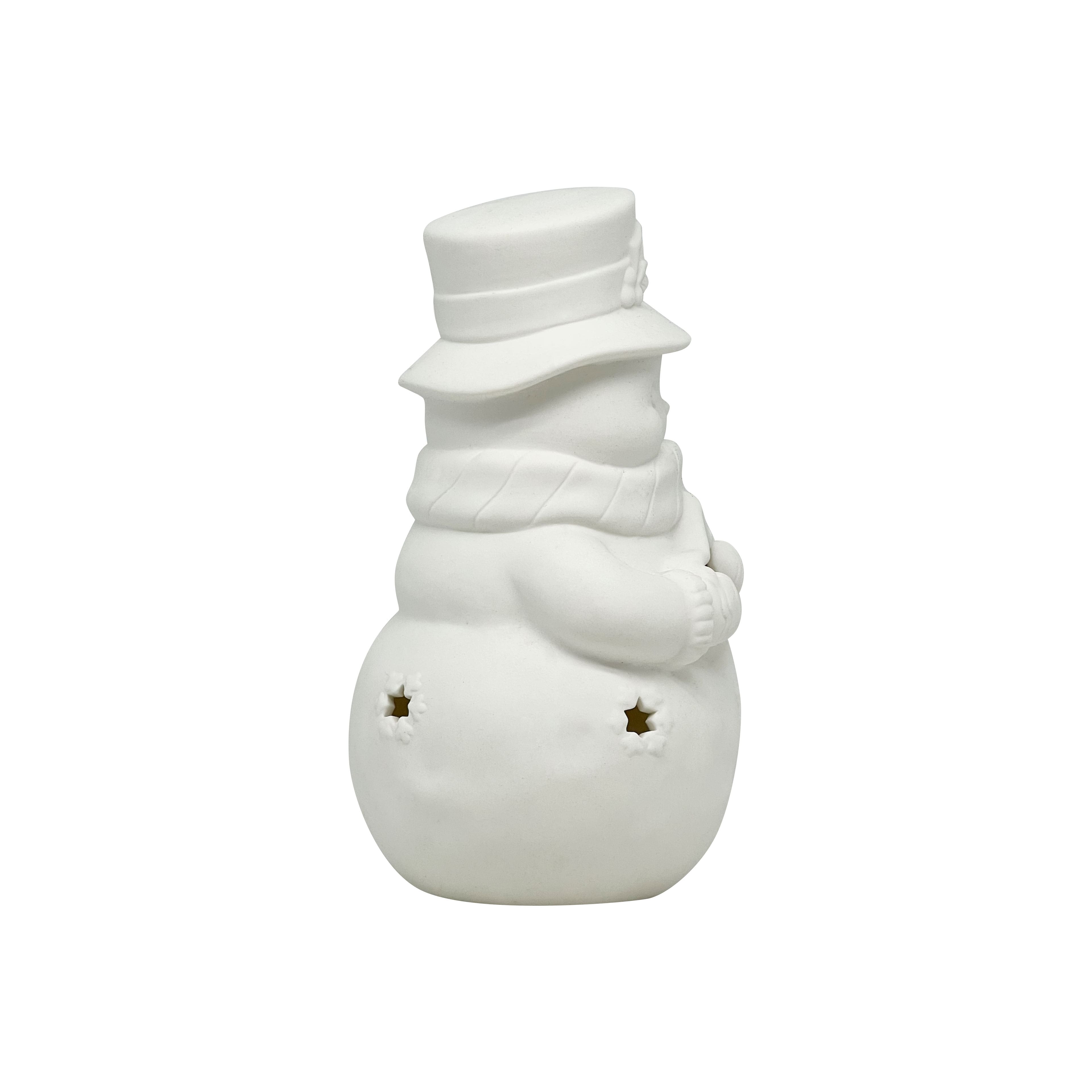 7.75&#x22; Snowman DIY LED Ceramic D&#xE9;cor by Make Market&#xAE;