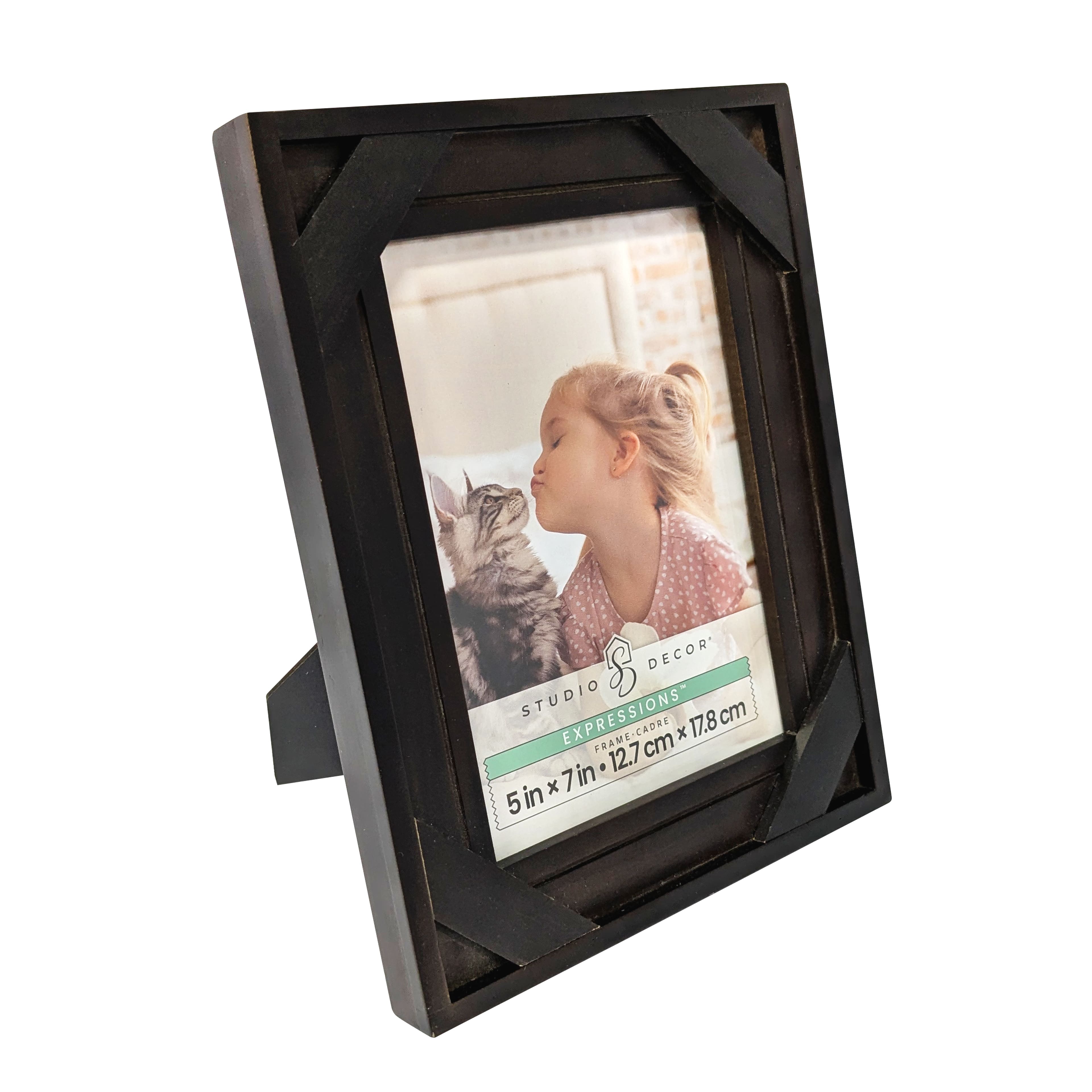 Expressions™ 5" x 7" Espresso Cross-Corner Wood Frame by Studio Décor®