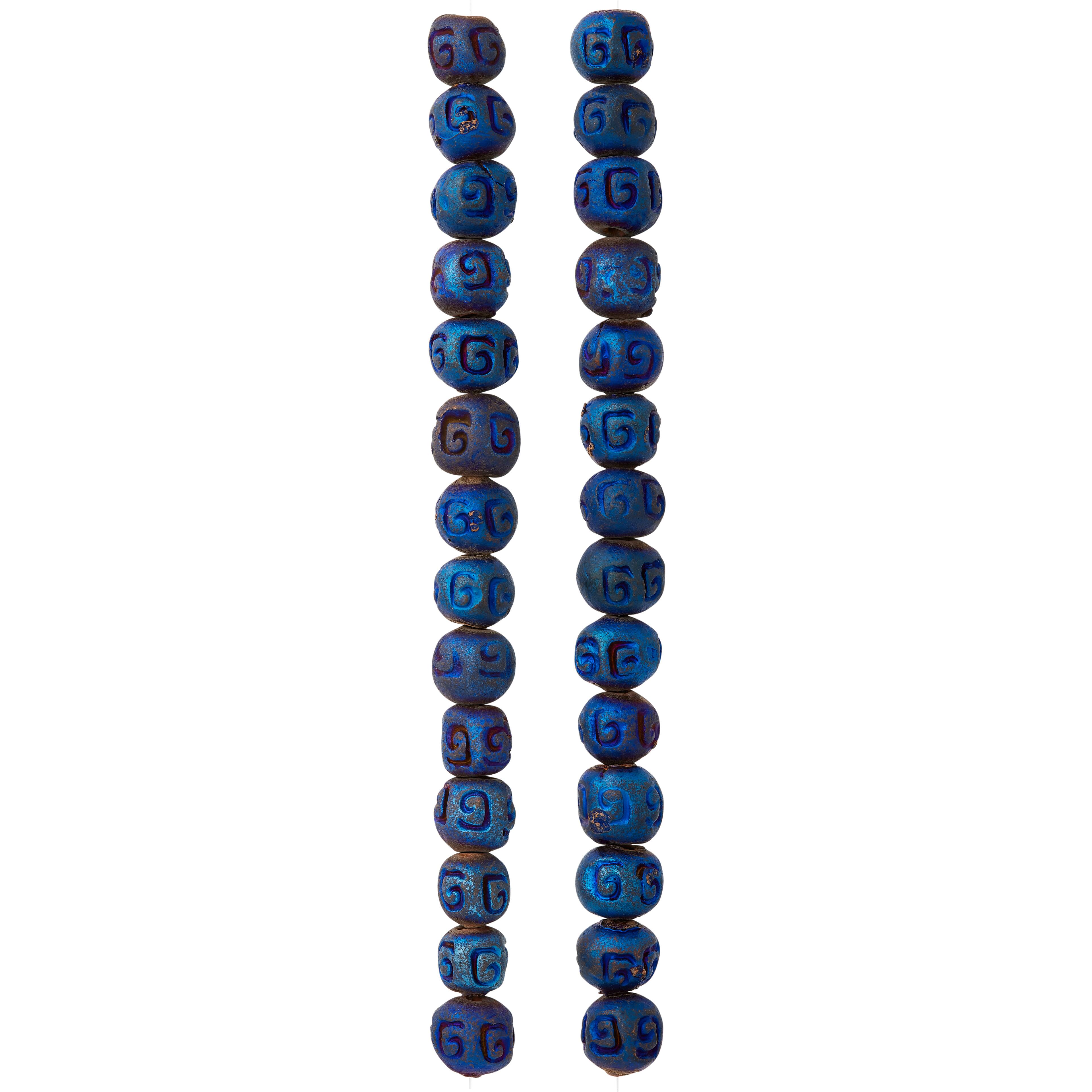 Perles rondes en c&#xE9;ramique bleue de Bead Landing, 8 mm