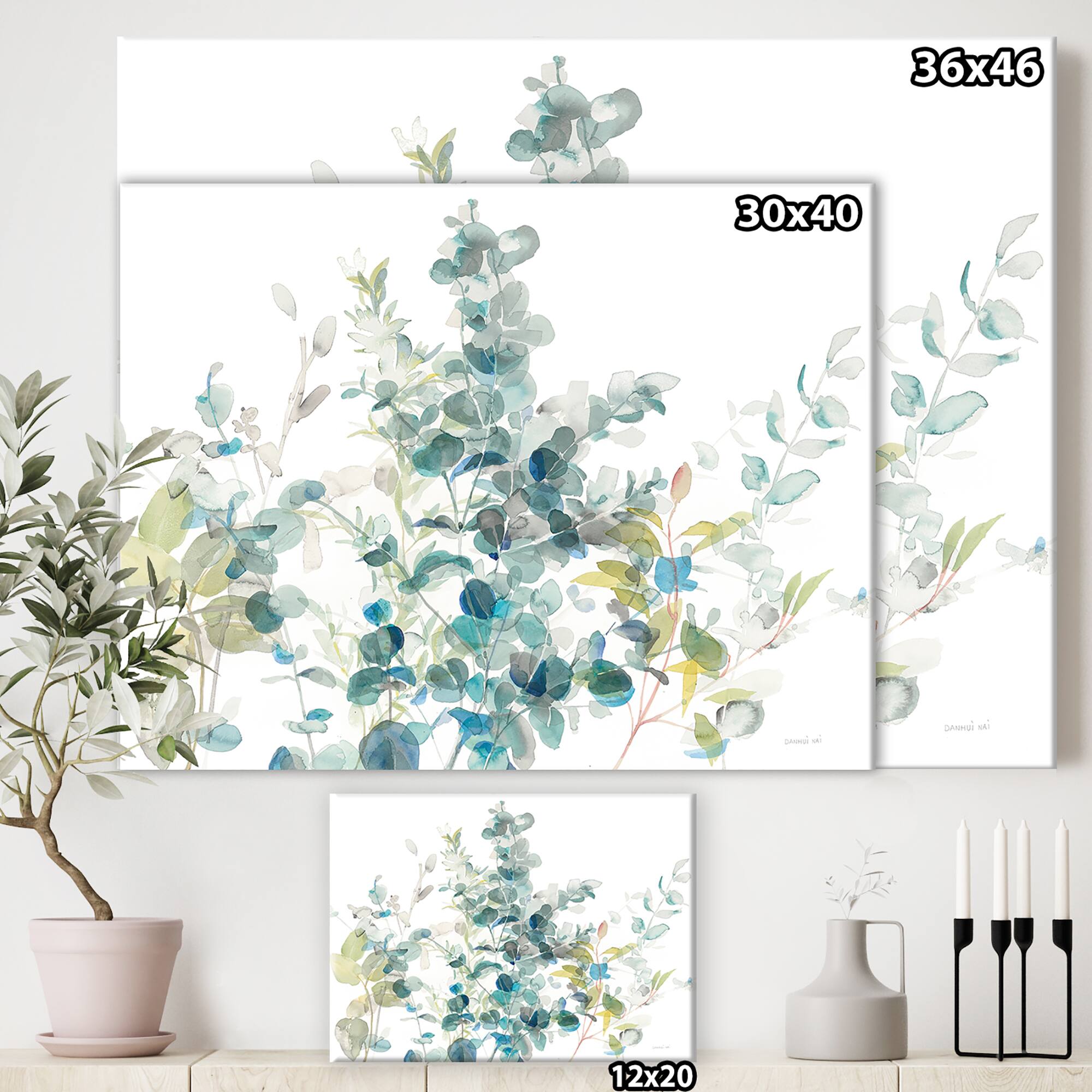 Designart - Eucalyptus Natural Element - Farmhouse Canvas Art