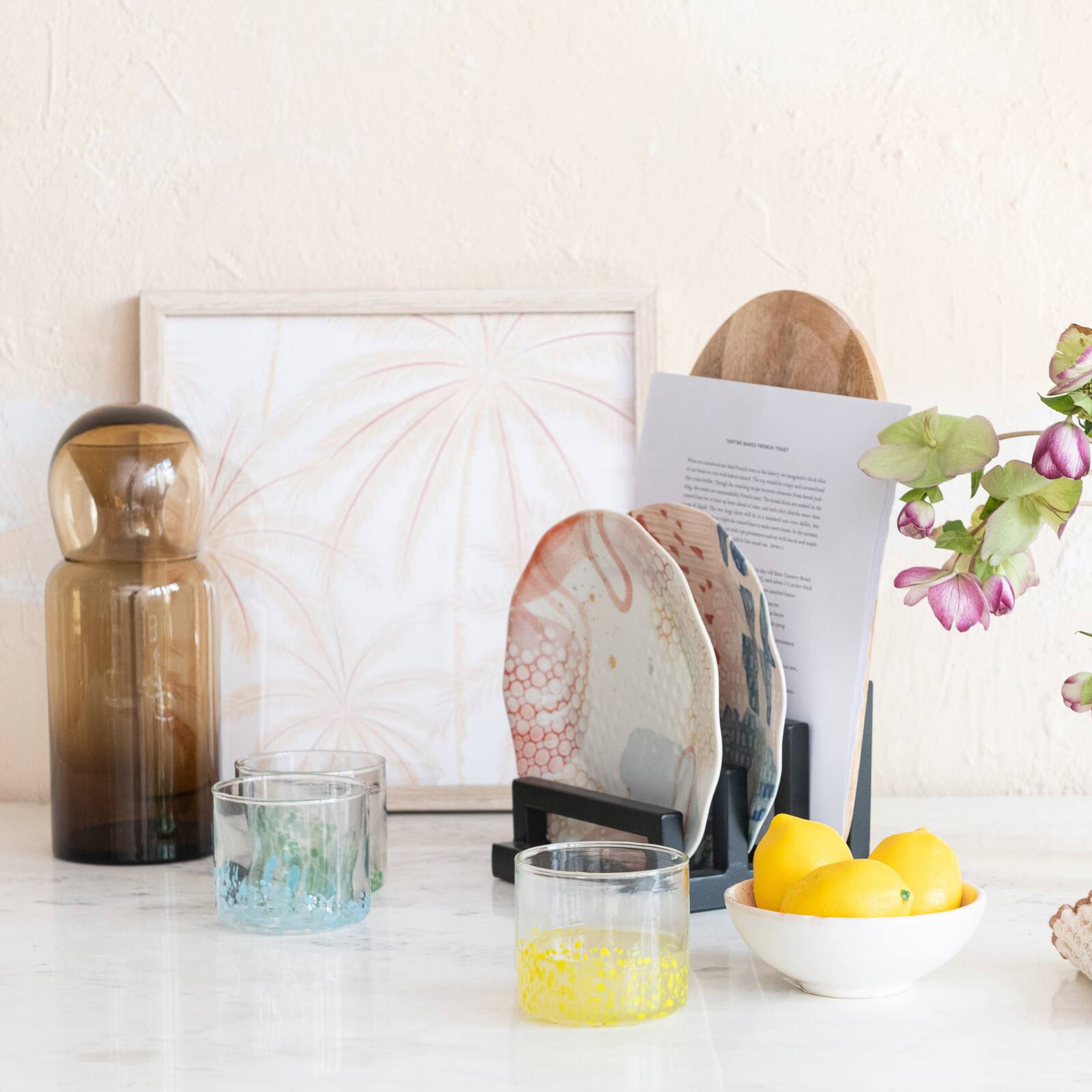 Hello Honey&#xAE; 8.5&#x22; Abstract Elegance Stoneware Plate Set