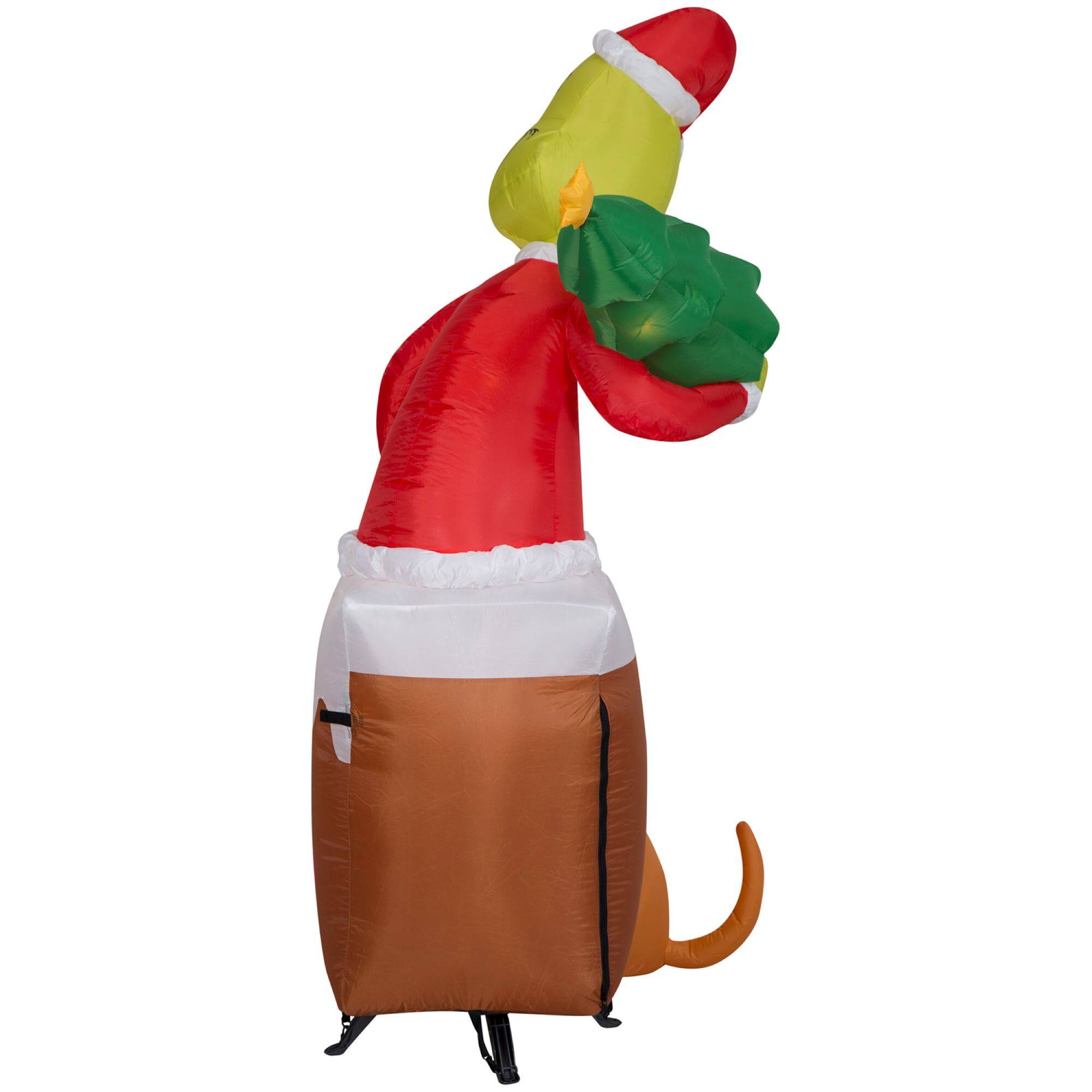 5.5ft. Airblown® Inflatable Christmas Grinch & Max Chimney Scene
