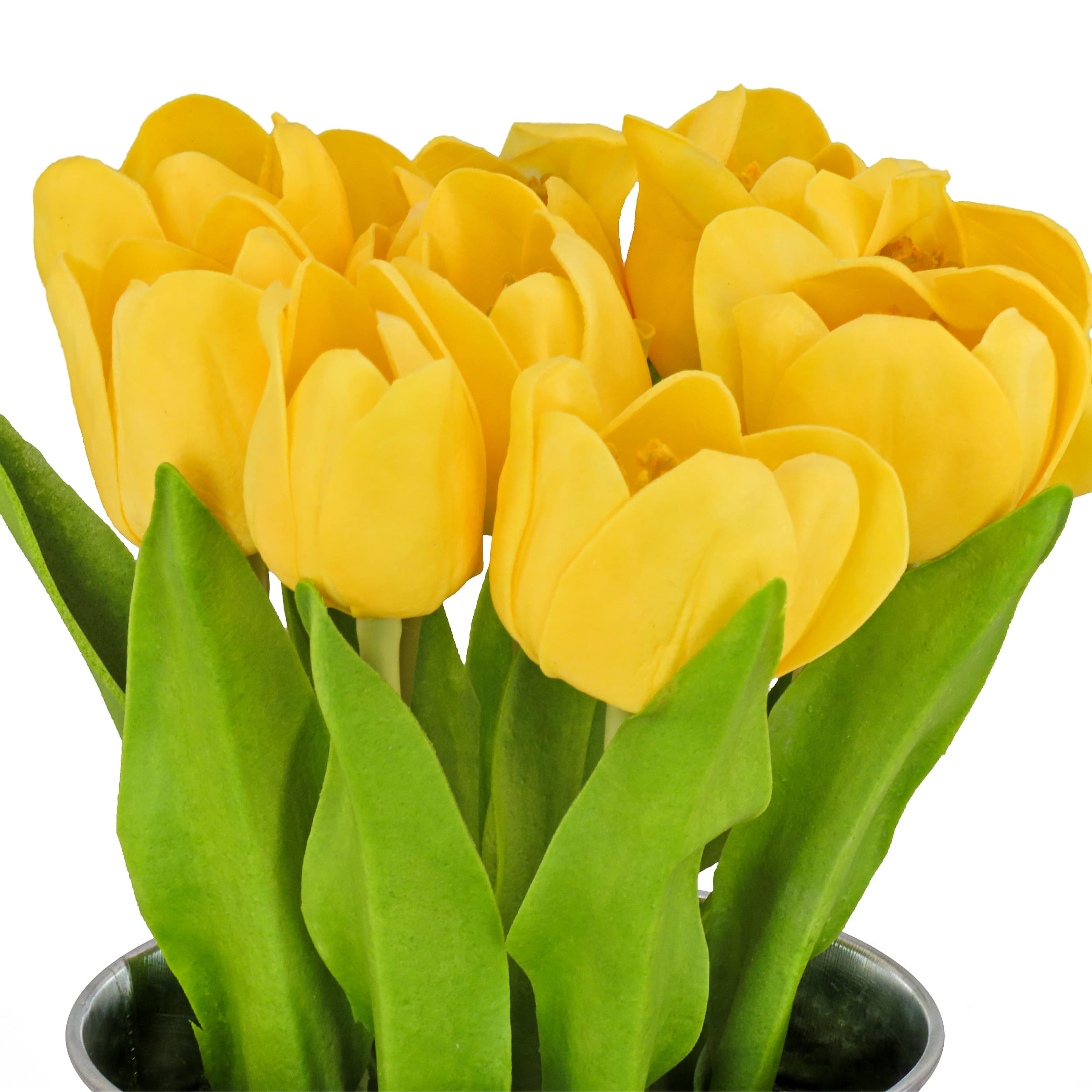 9" Tulip Bouquet in Metal Pot