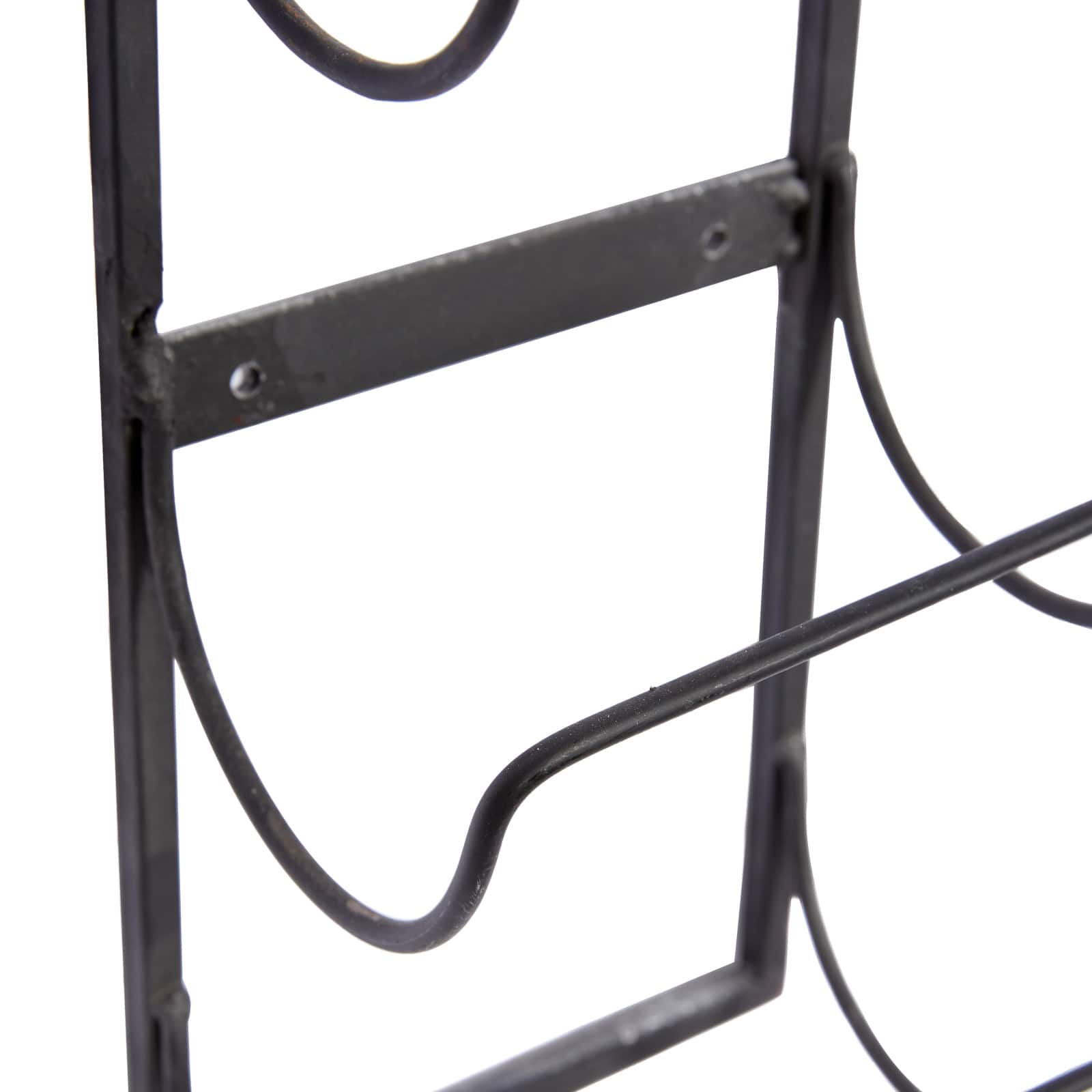 25&#x22; Black Metal Industrial Wine Holder Rack