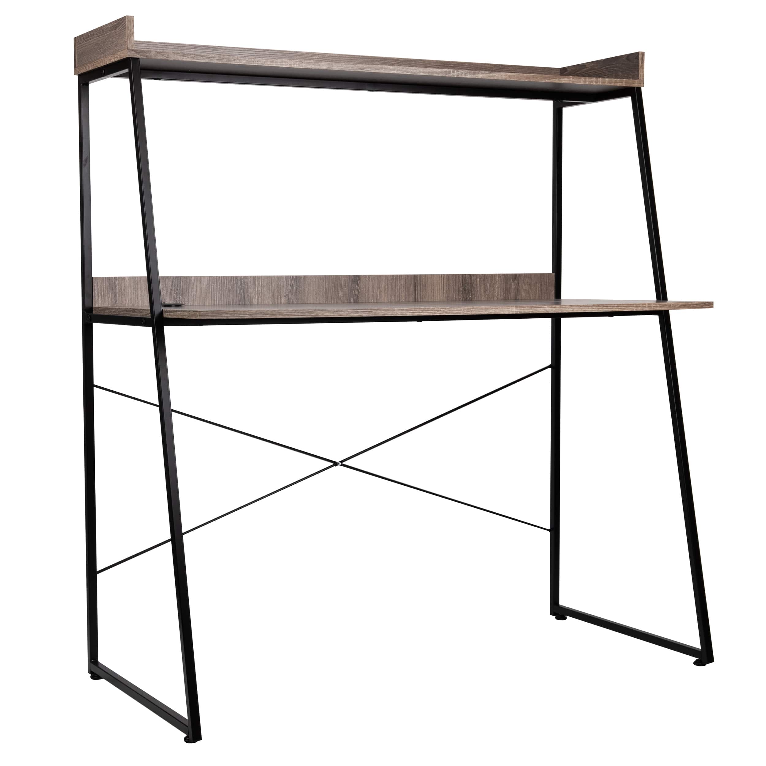 Mind Reader 47" Brown Desk with Top Shelf
