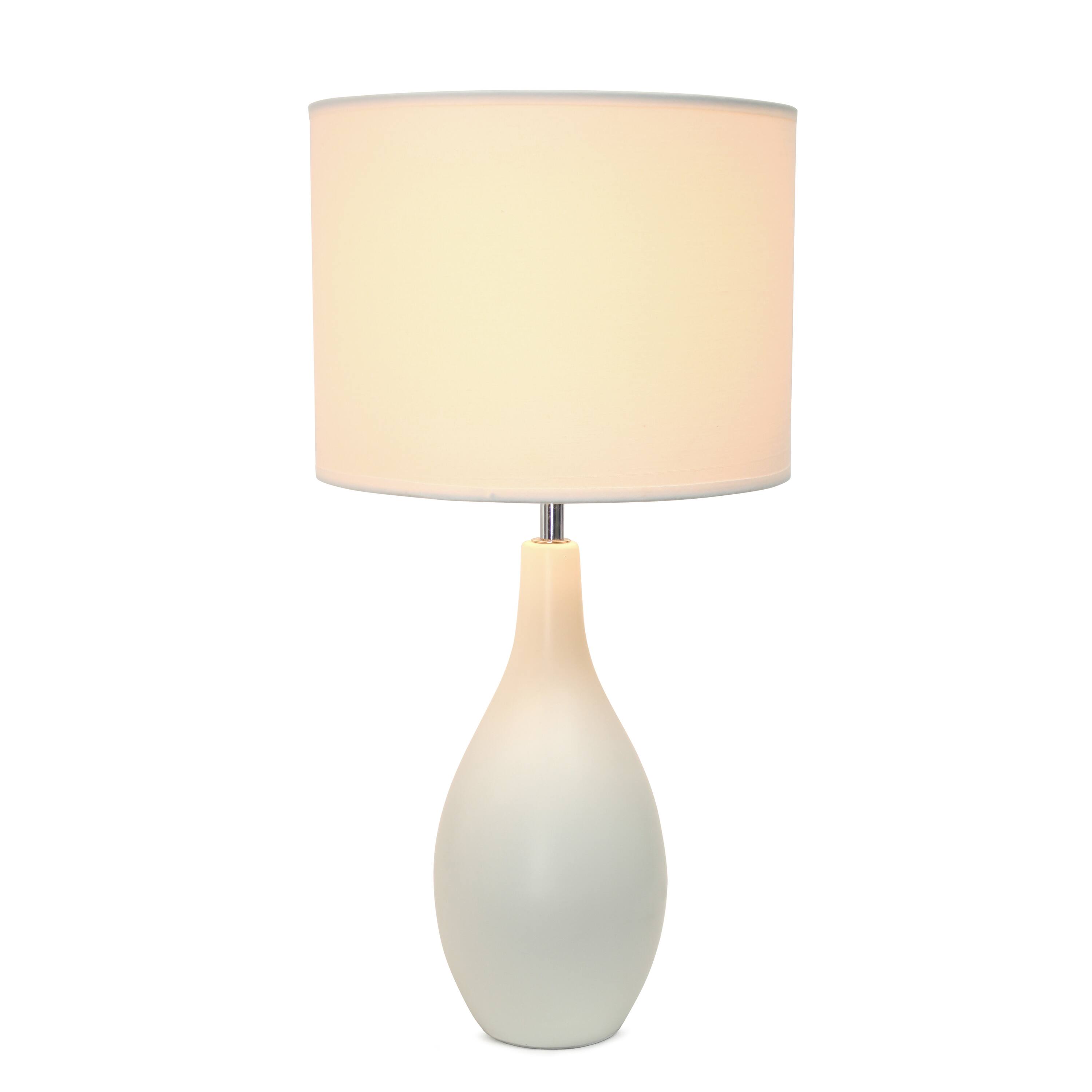 Simple Designs Oval Bowling Pin Base Ceramic Table Lamp
