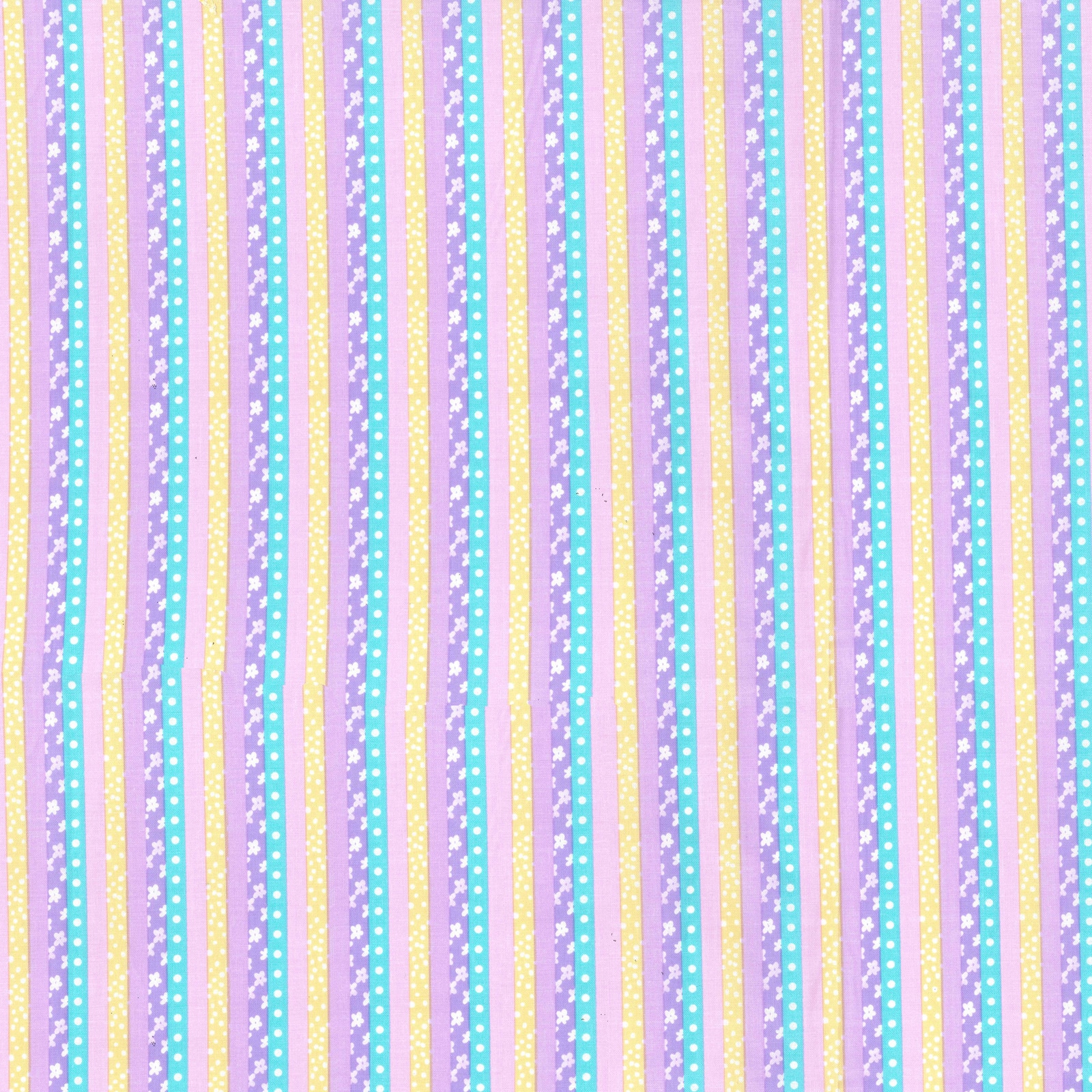 Fabric Traditions Purple Flower Stripe Cotton Fabric