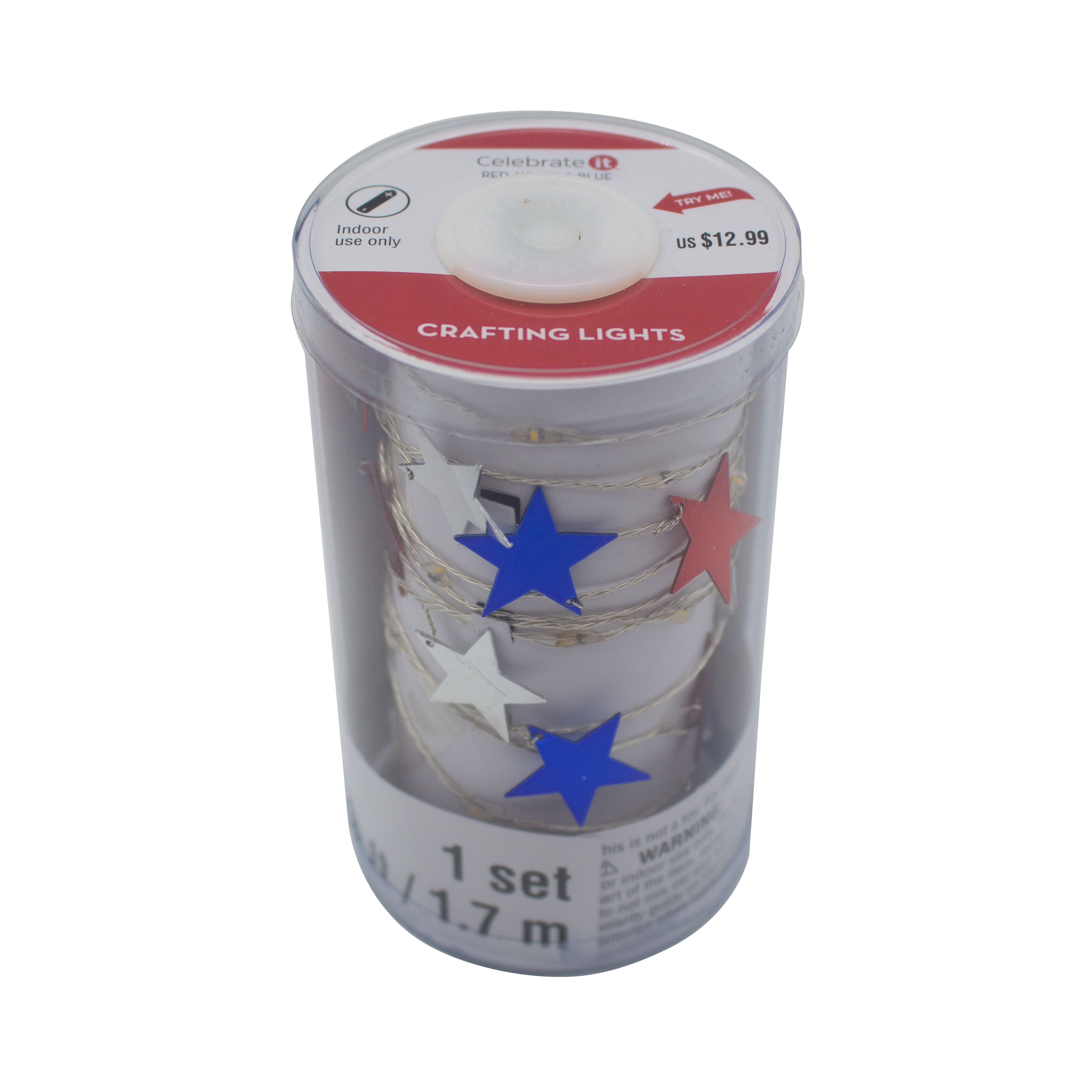 5.6ft. Red, White &#x26; Blue Star Icon Crafting Lights  by Celebrate It&#x2122;