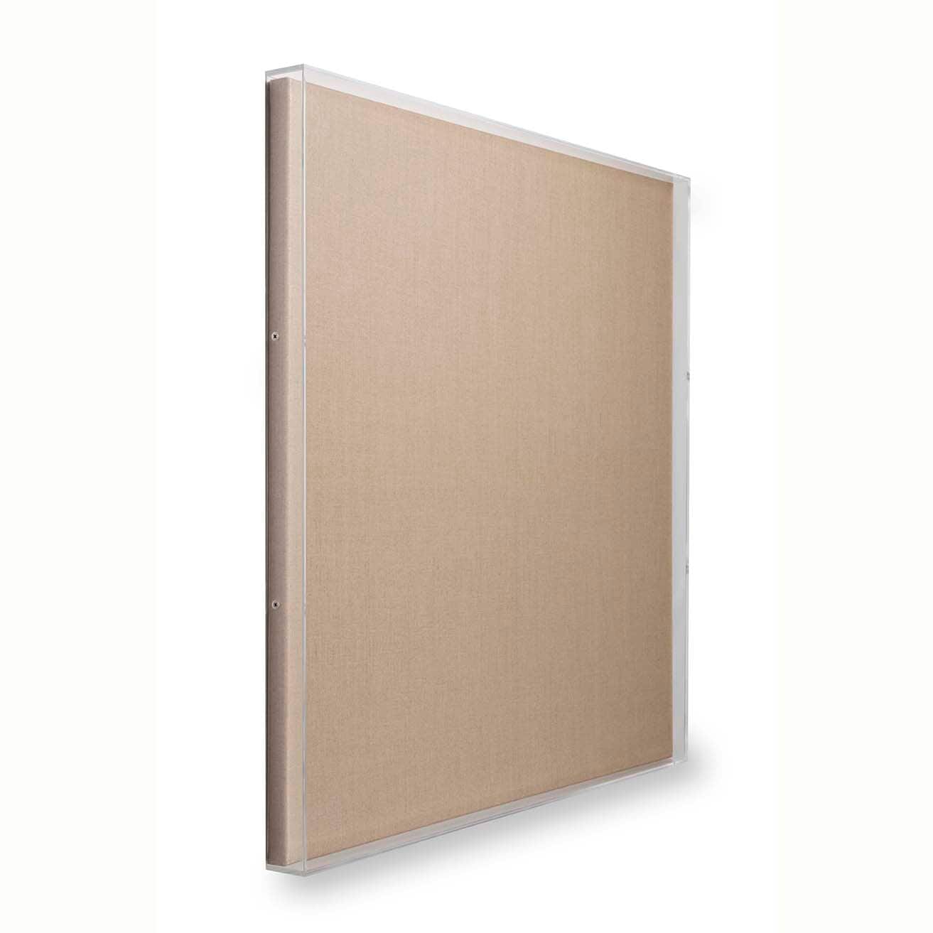 Wexel Art 2&#x22; Depth Clear UV Grade Acrylic Shadowbox with Beige Linen Stretched Canvas