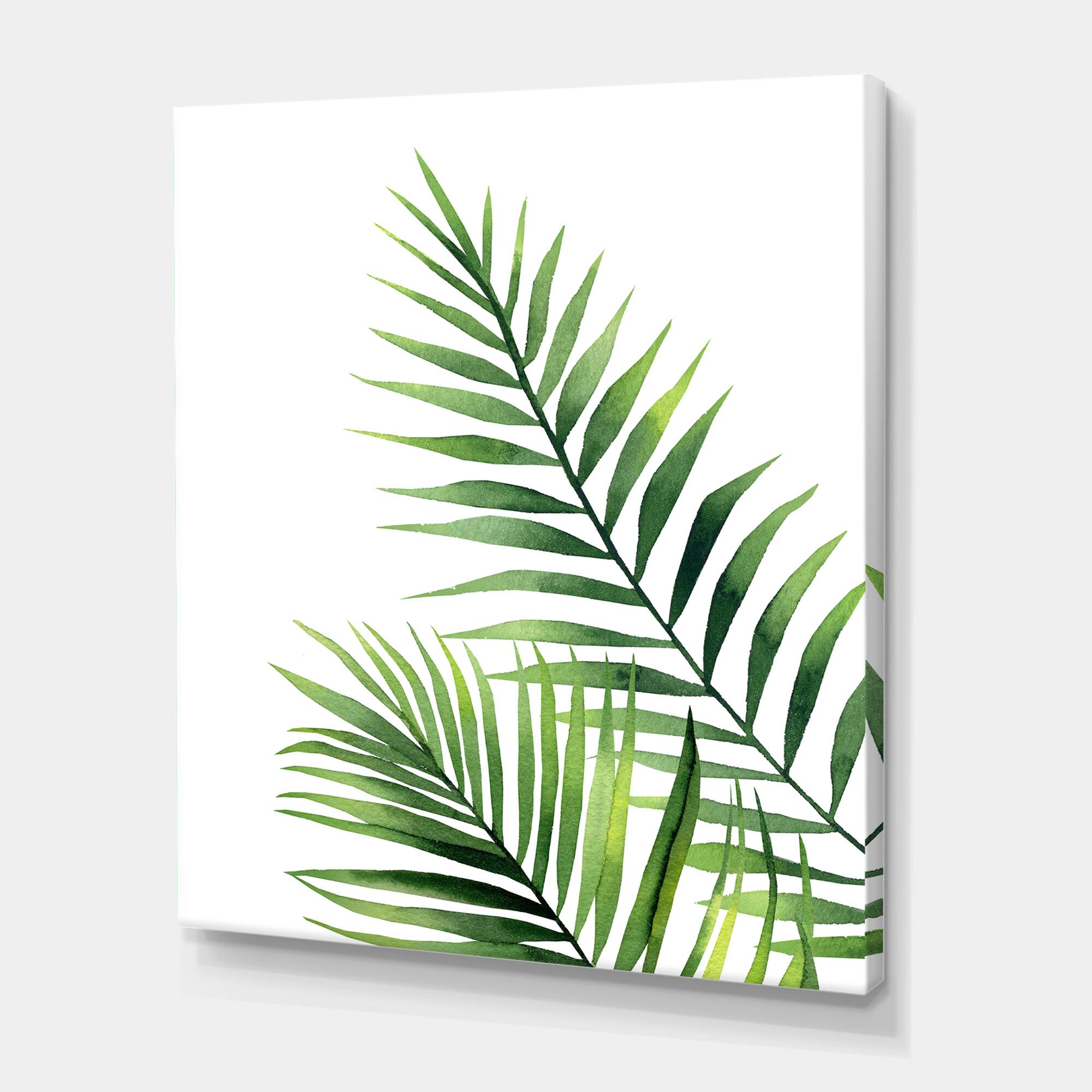 Designart - Fern Leaves Detail III - Farmhouse Canvas Wall Art Print