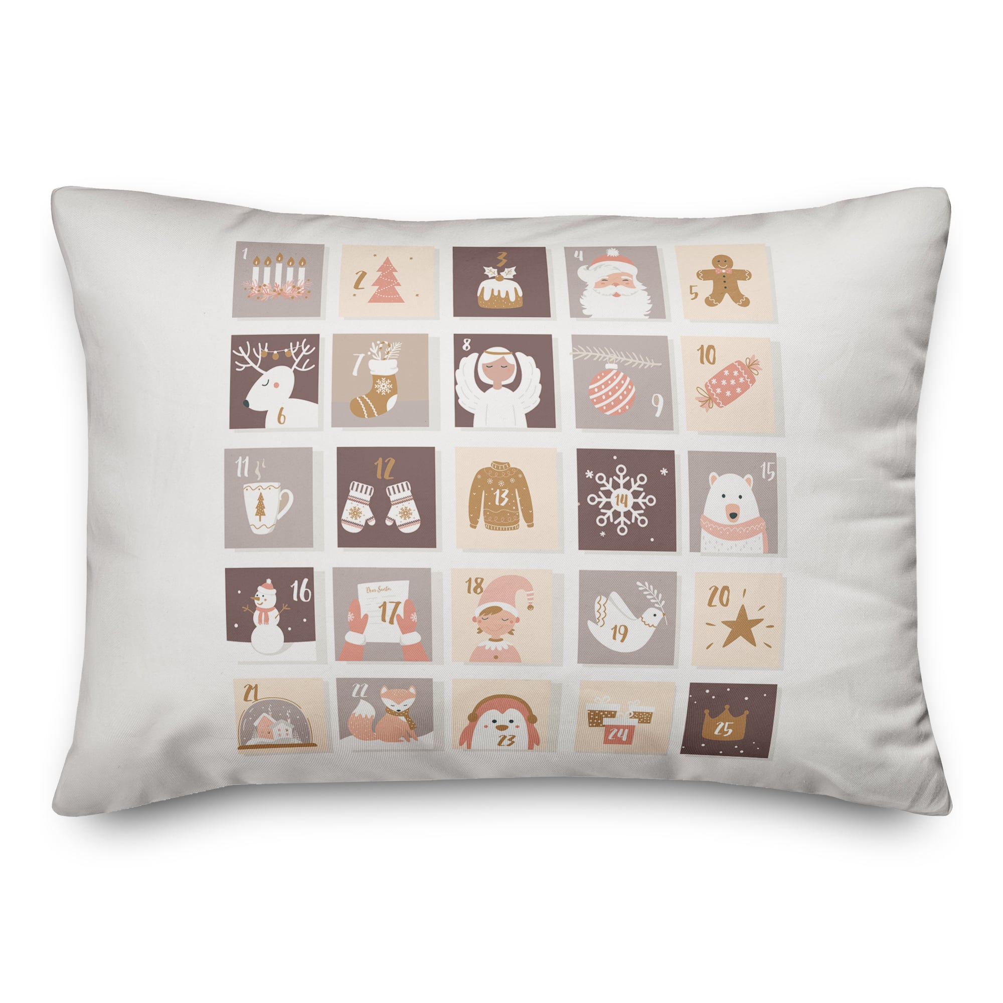 Advent Days Christmas Throw Pillow