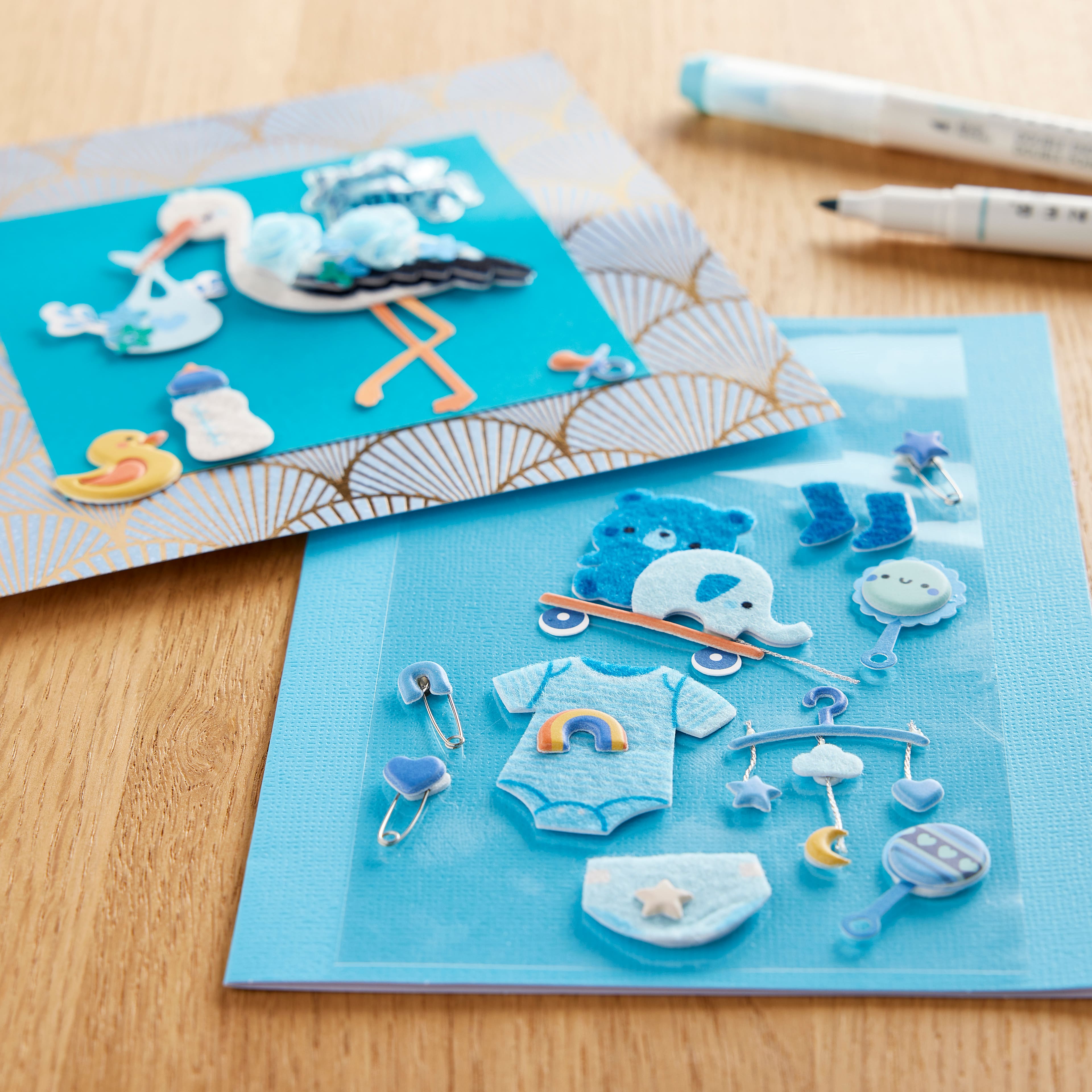 Baby Boy Stork Dimensional Stickers by Recollections™