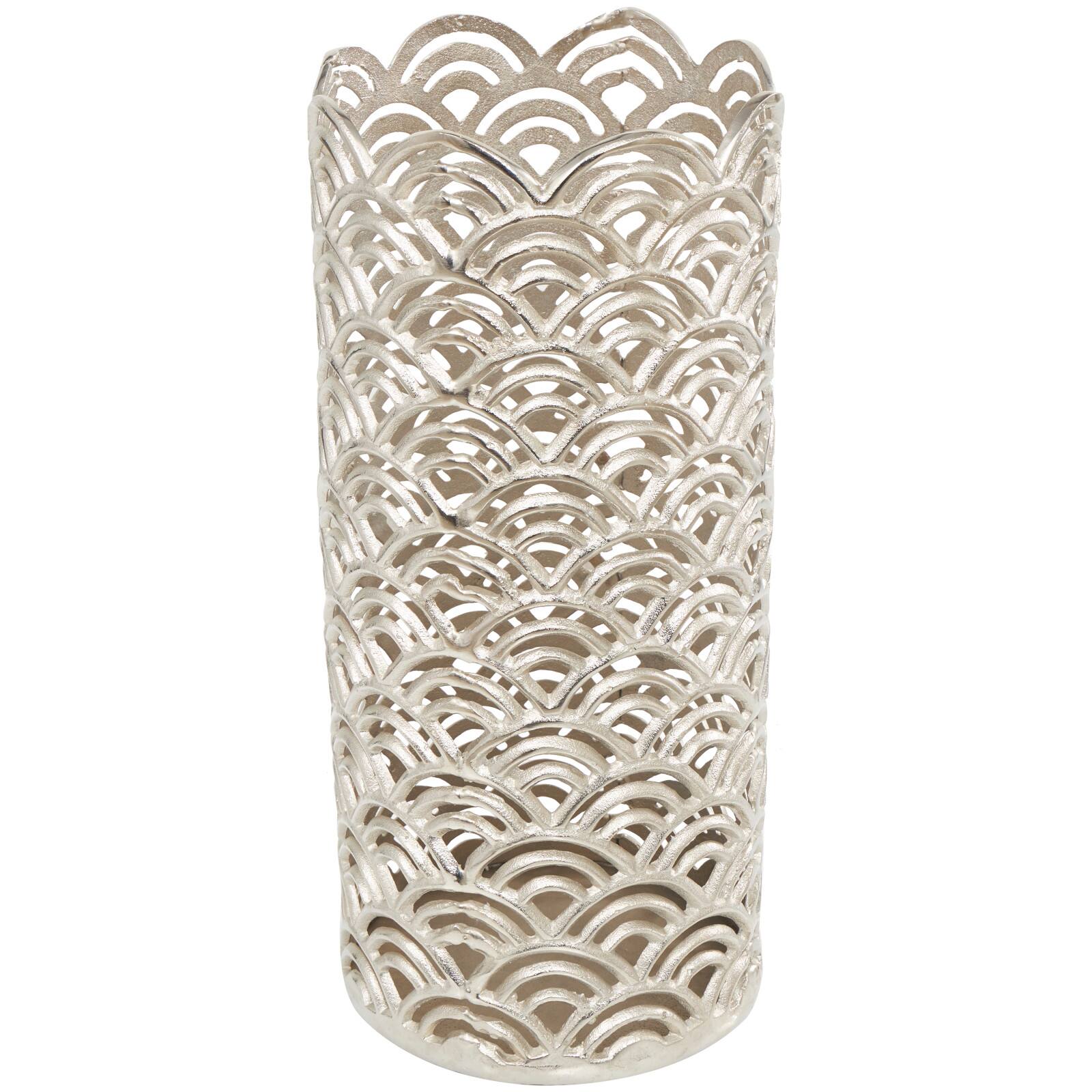 Silver Art Deco Arch Pattern Vase Set