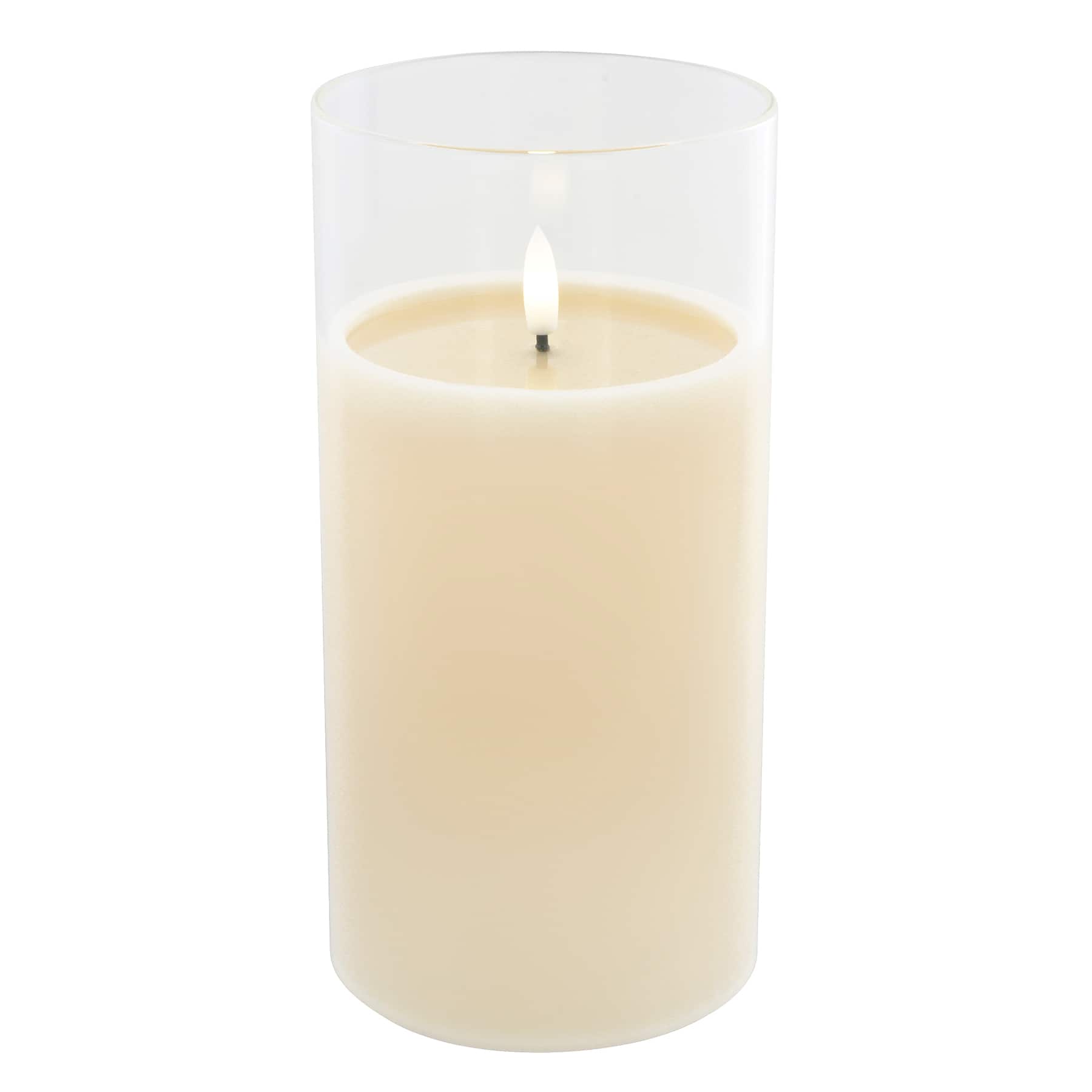 8&#x22; LED Glass Wax Flickering Candle by Ashland&#xAE;