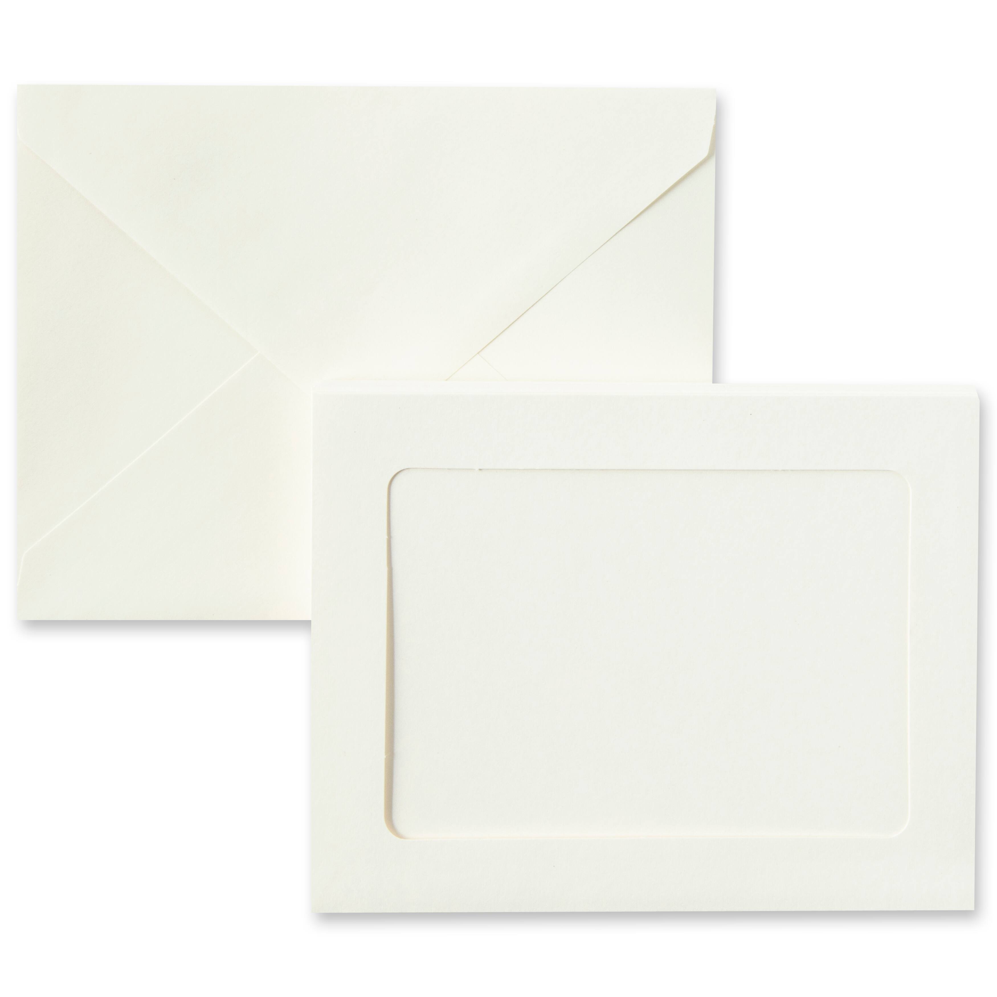 12 Packs: 10 ct. (120 total) 4.25" x 5.5" Ivory Frame Cards & Envelopes by Recollections™