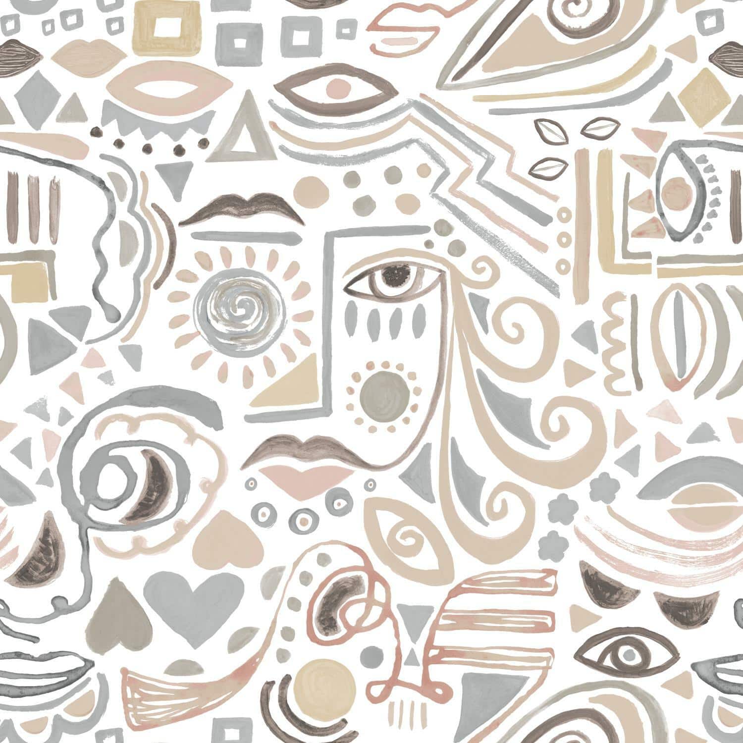 RoomMates Mod Faces Peel &#x26; Stick Wallpaper