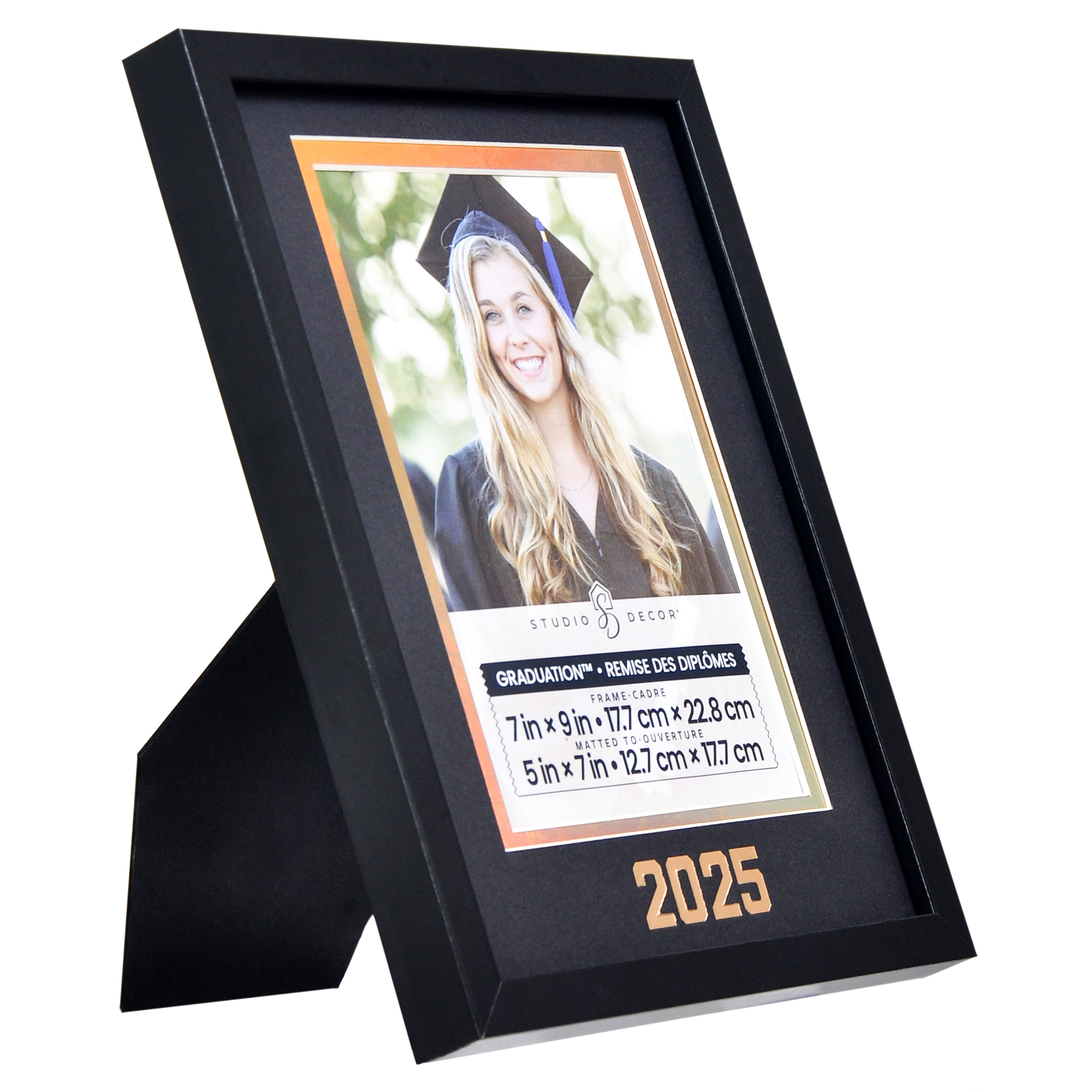 Graduation&#x2122; 5&#x22; x 7&#x22; Black 2025 Frame with Iridescent Mat by Studio D&#xE9;cor&#xAE;