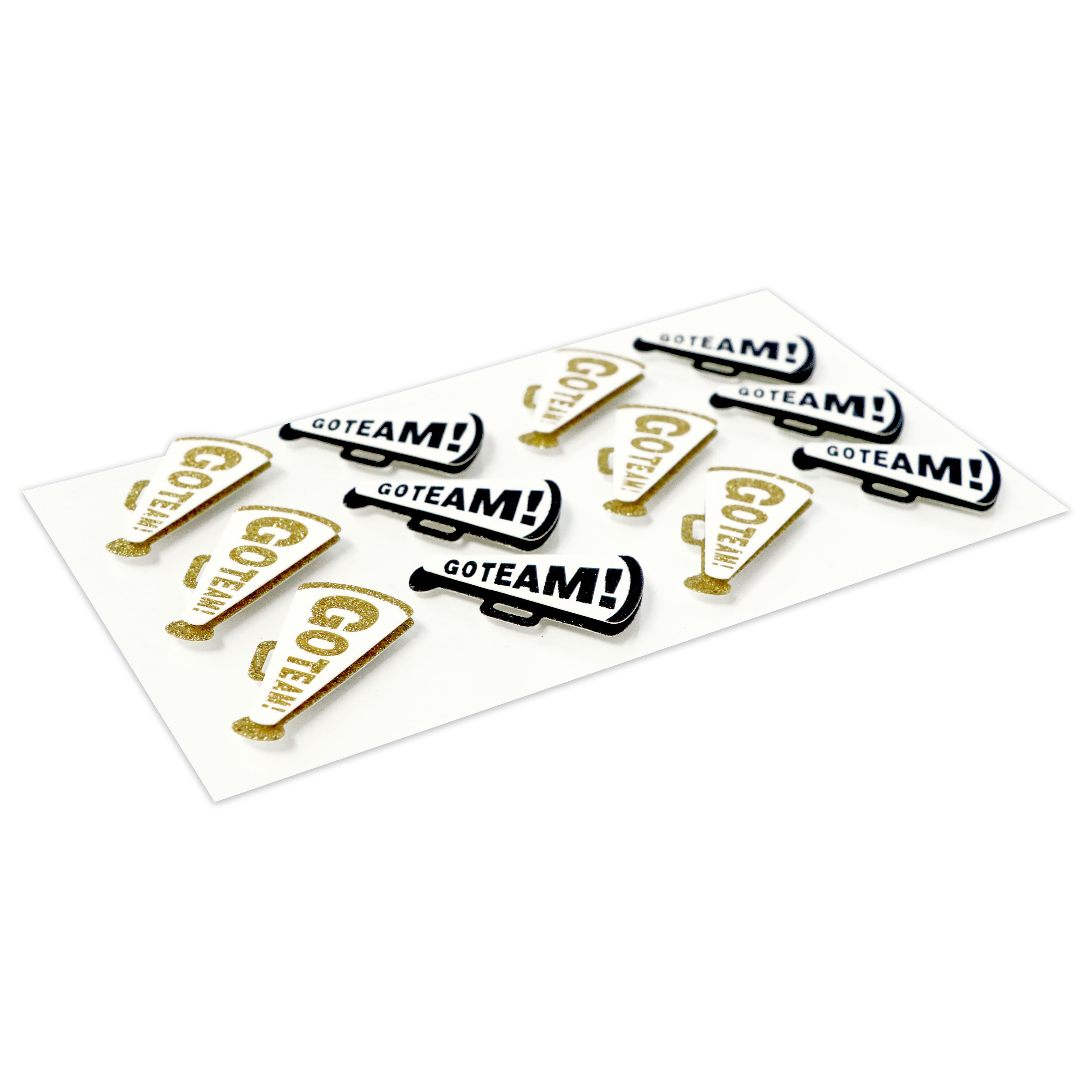 Black &#x26; Gold Go Team! Megaphone Dimensional Stickers by Recollections&#x2122;