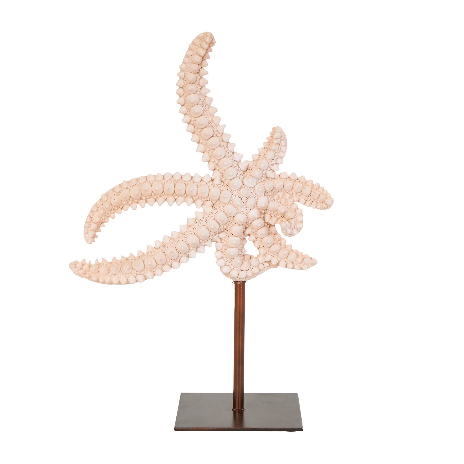 12&#x22; Pink Starfish Sculpture with Copper Stand