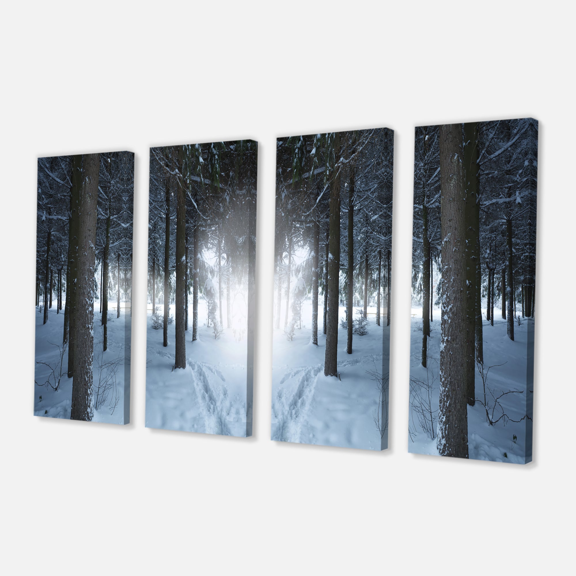 Designart - Winter Forest with Dark Woods